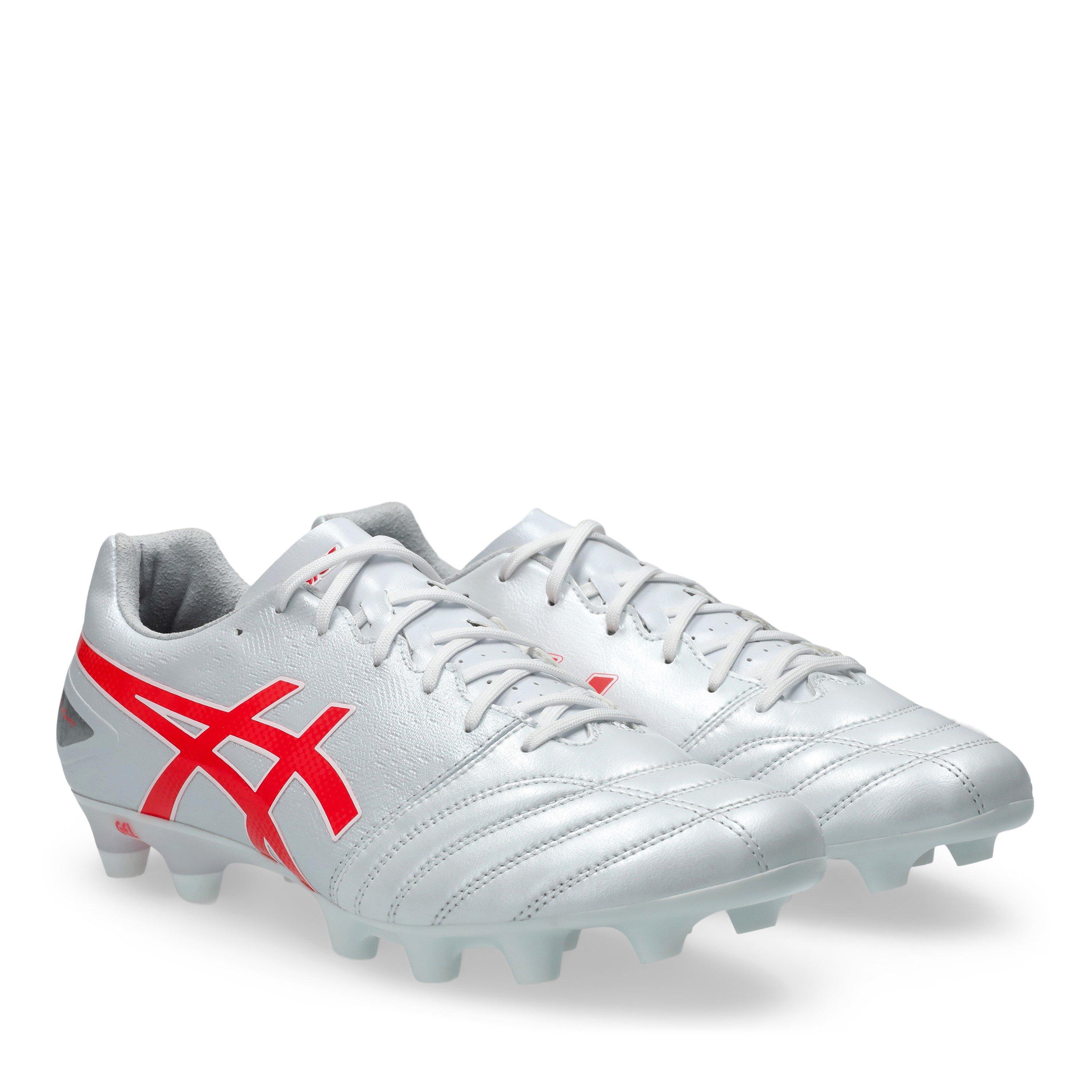 WHITE/FLASH RED - Asics - DS Light Advance Firm Ground Boots - 4