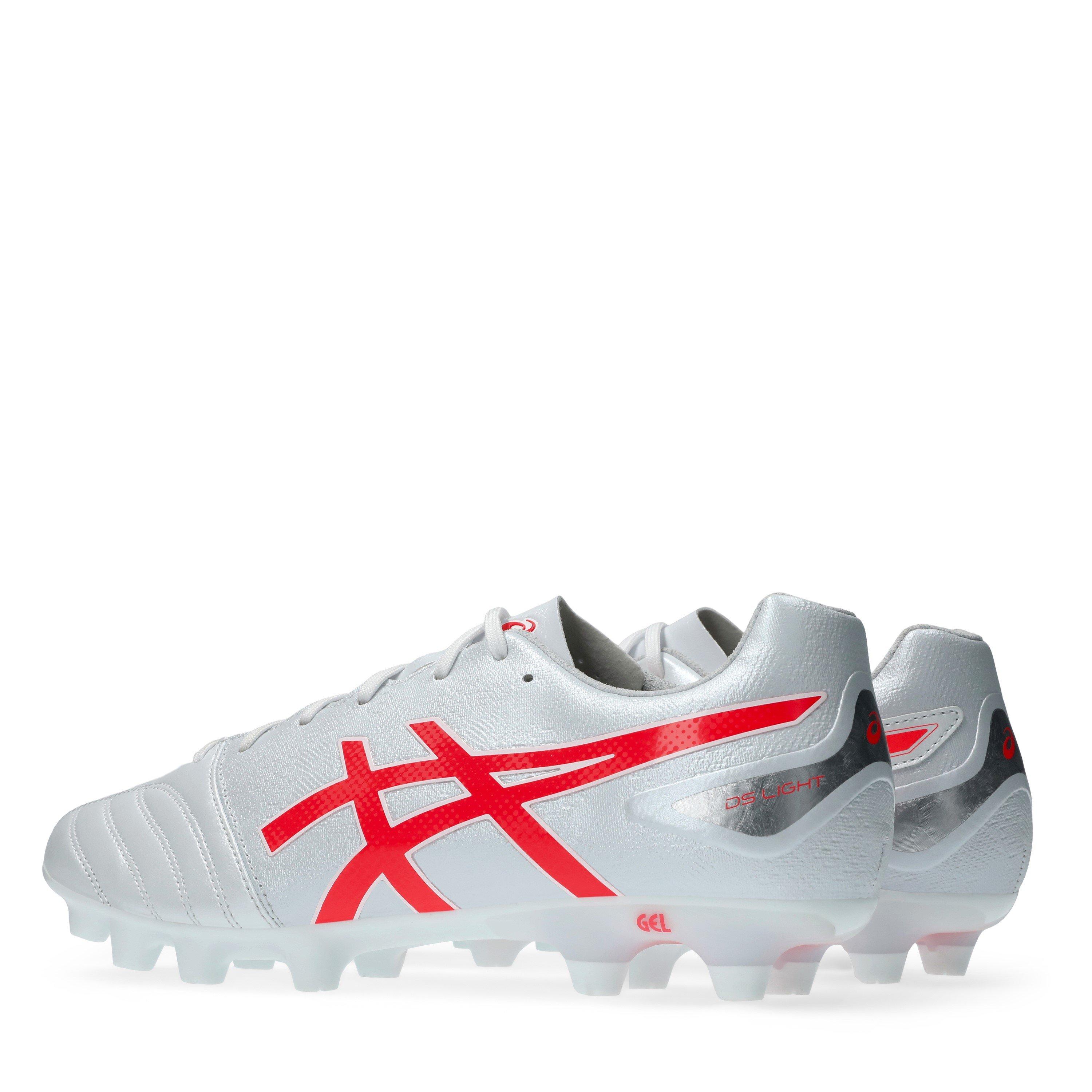 WHITE/FLASH RED - Asics - DS Light Advance Firm Ground Boots - 5
