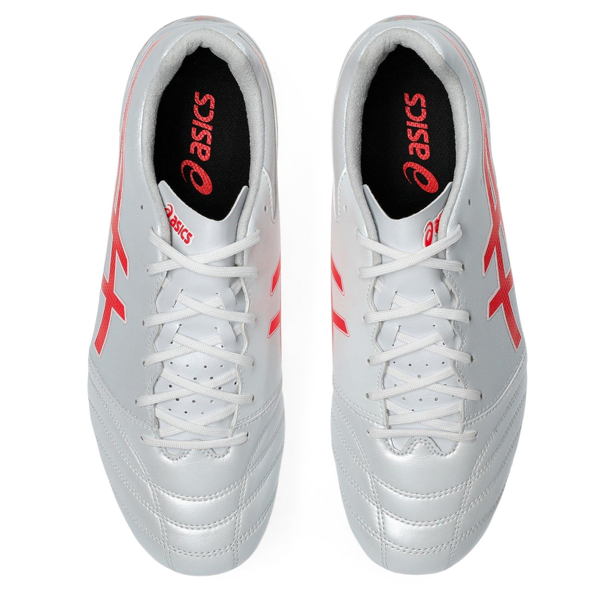 WHITE/FLASH RED - Asics - DS Light Advance Firm Ground Boots - 6