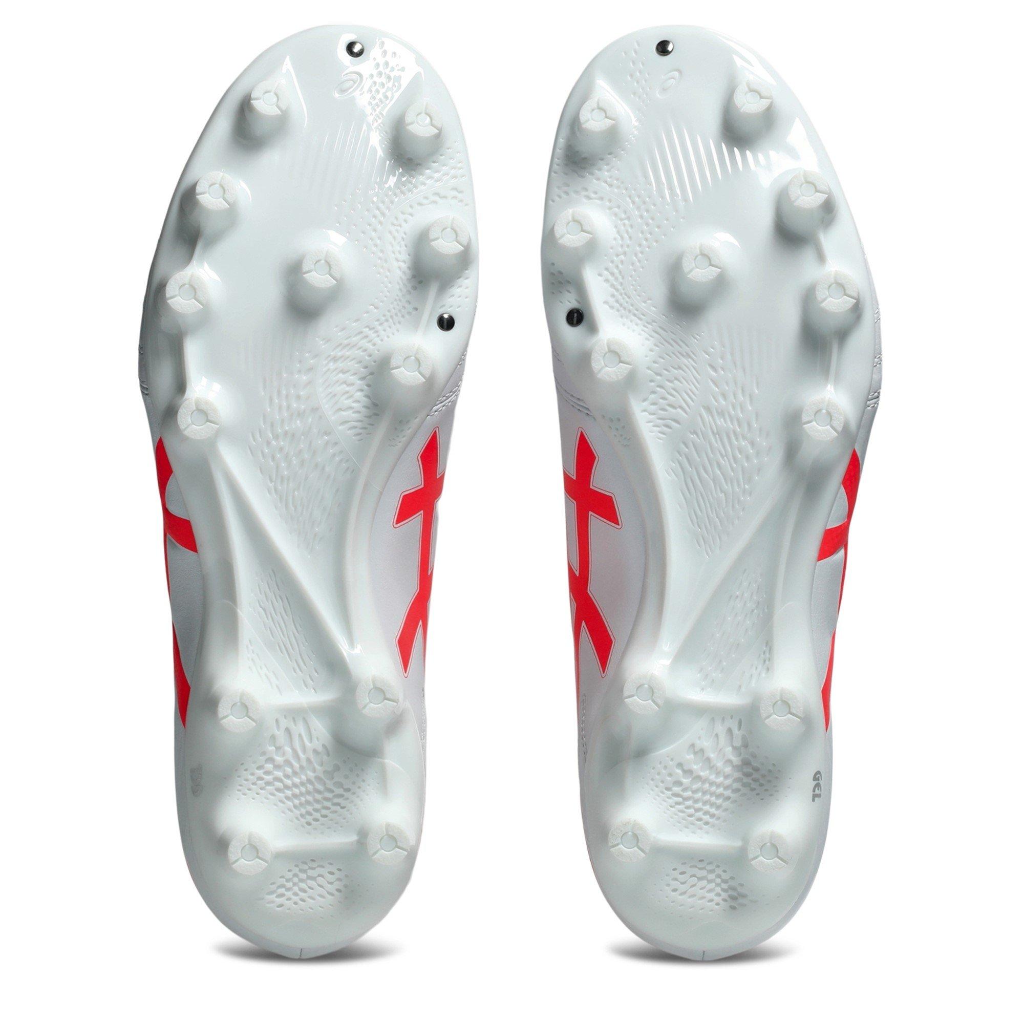 WHITE/FLASH RED - Asics - DS Light Club Firm Ground Boots - 3