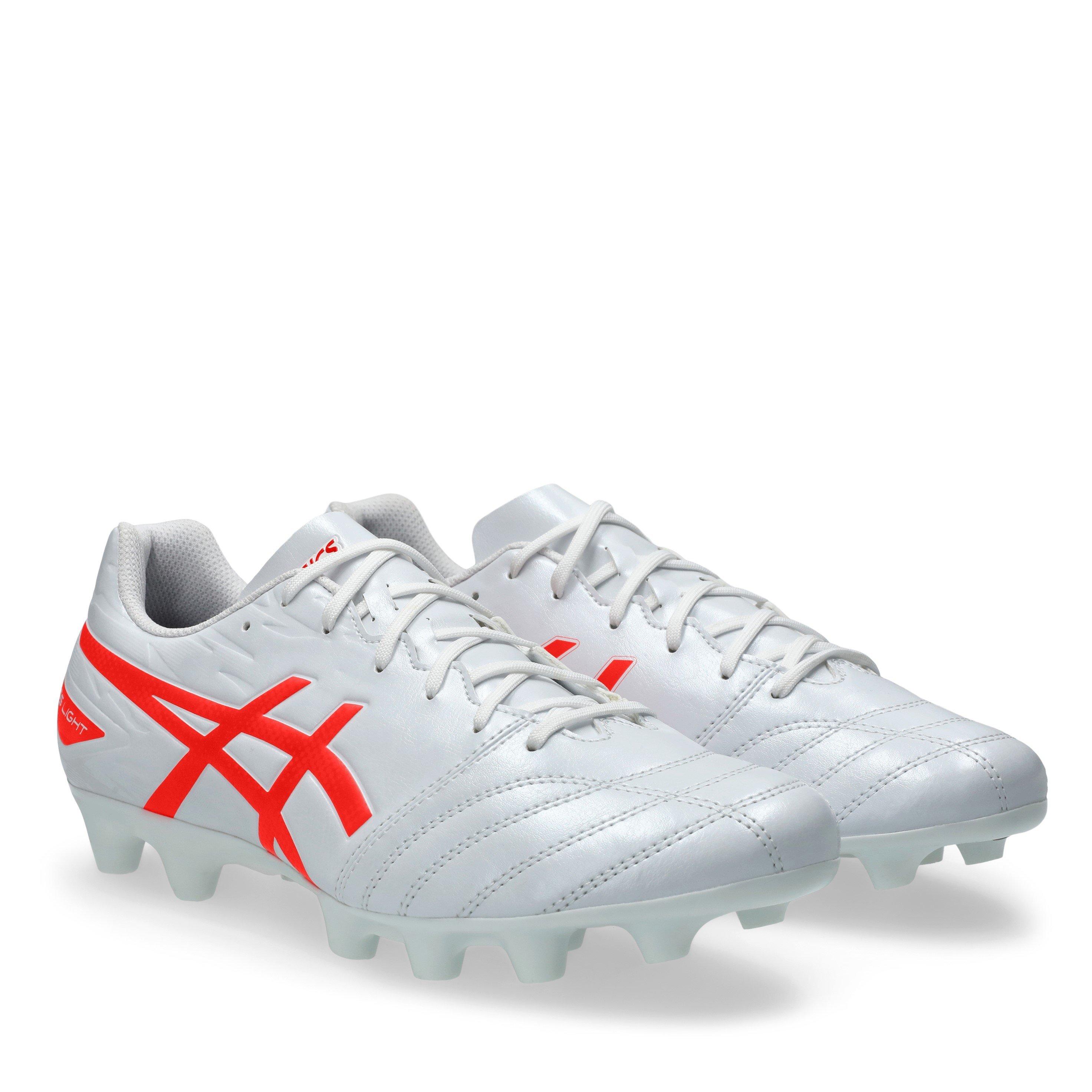 WHITE/FLASH RED - Asics - DS Light Club Firm Ground Boots - 4