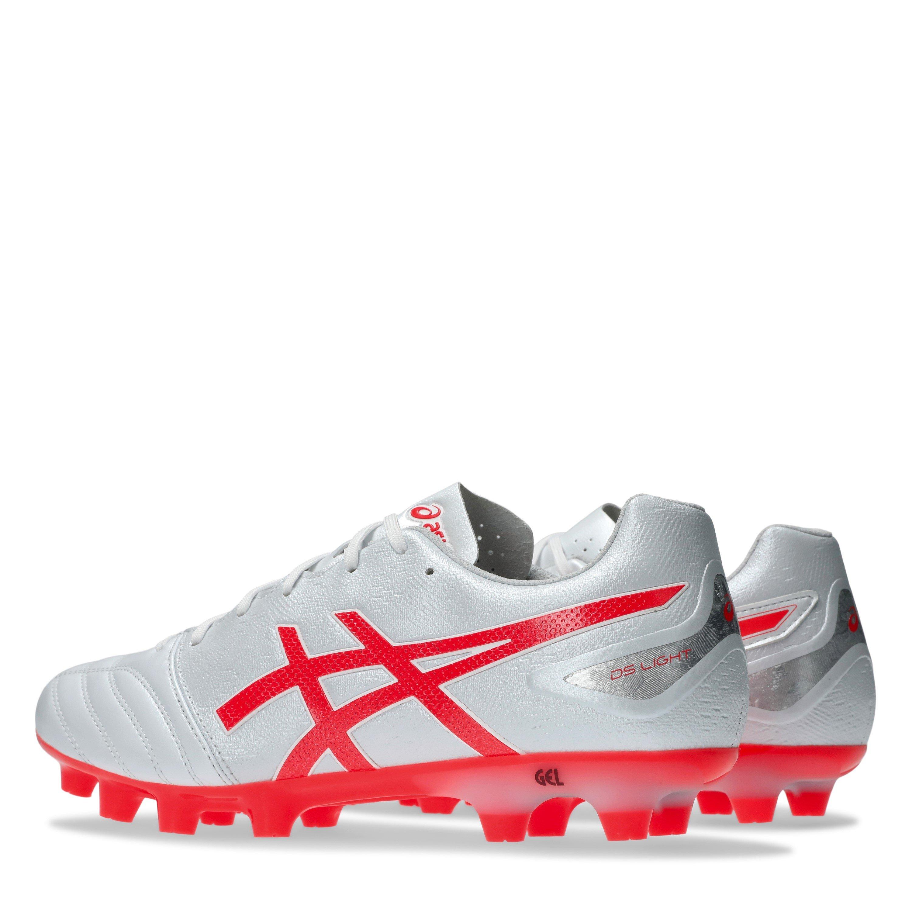 WHITE/FLASH RED - Asics - DS Light Pro Firm Ground Boots - 5