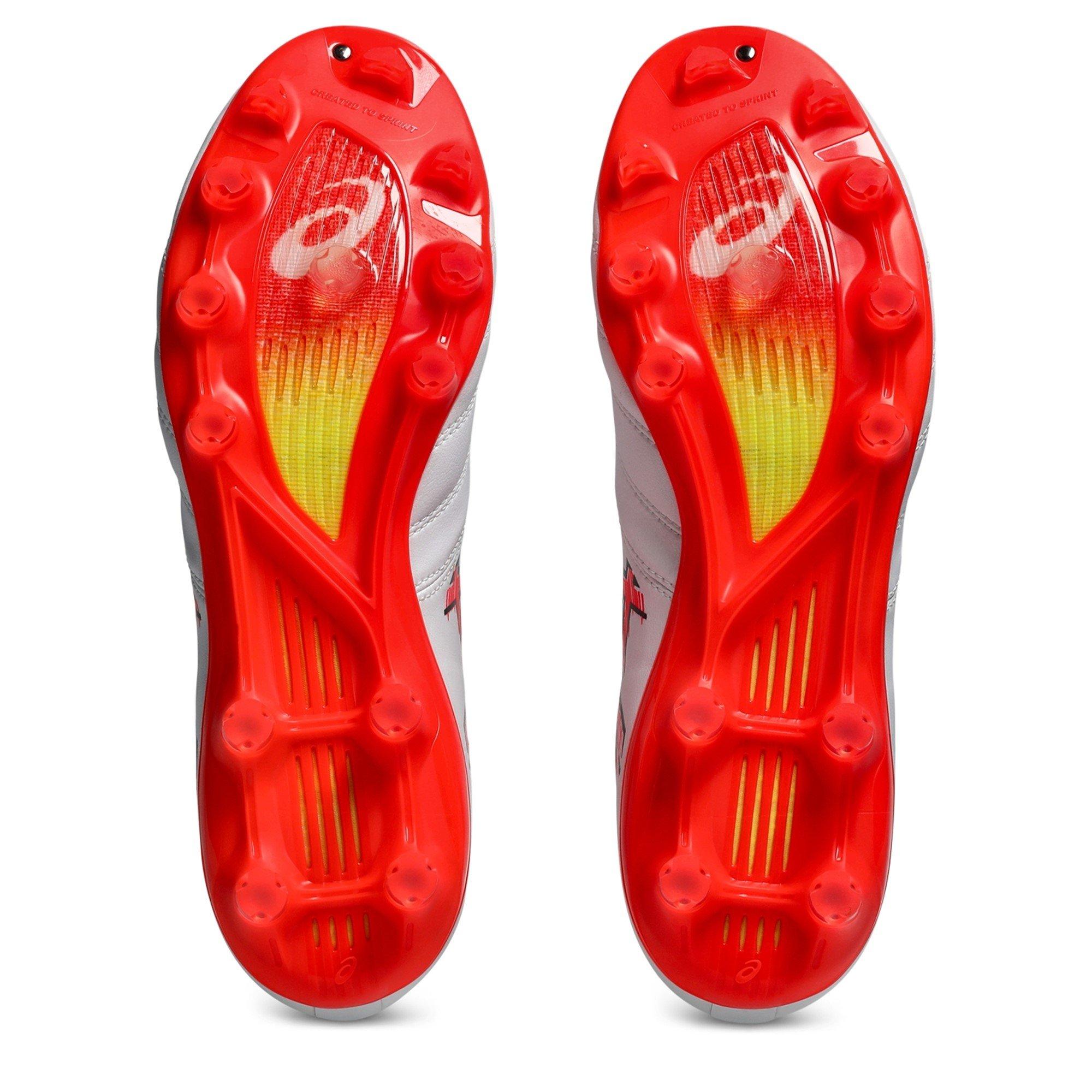 WHITE/FLASH RED - Asics - DS Light X-Fly Pro 3 Firm Ground Boots - 3