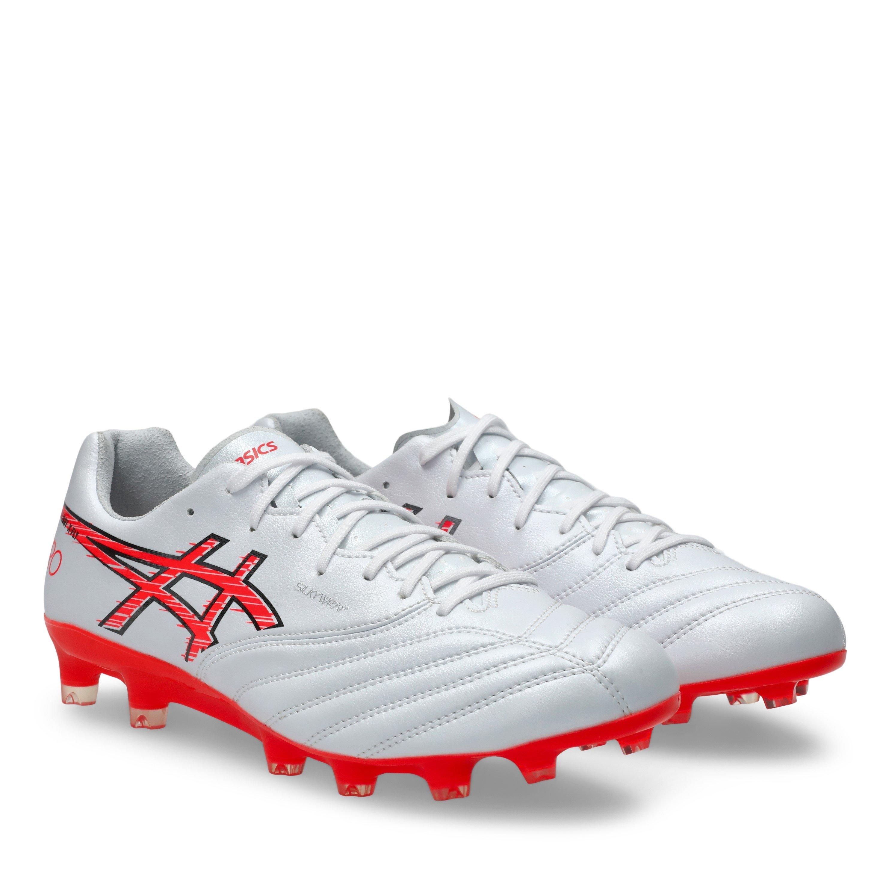 WHITE/FLASH RED - Asics - DS Light X-Fly Pro 3 Firm Ground Boots - 4