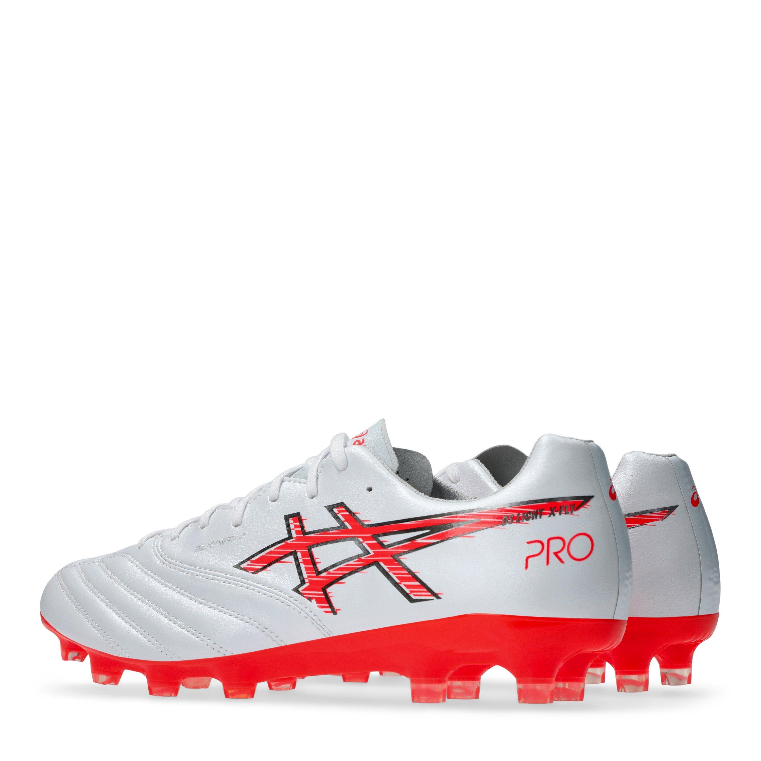 WHITE/FLASH RED - Asics - DS Light X-Fly Pro 3 Firm Ground Boots - 5