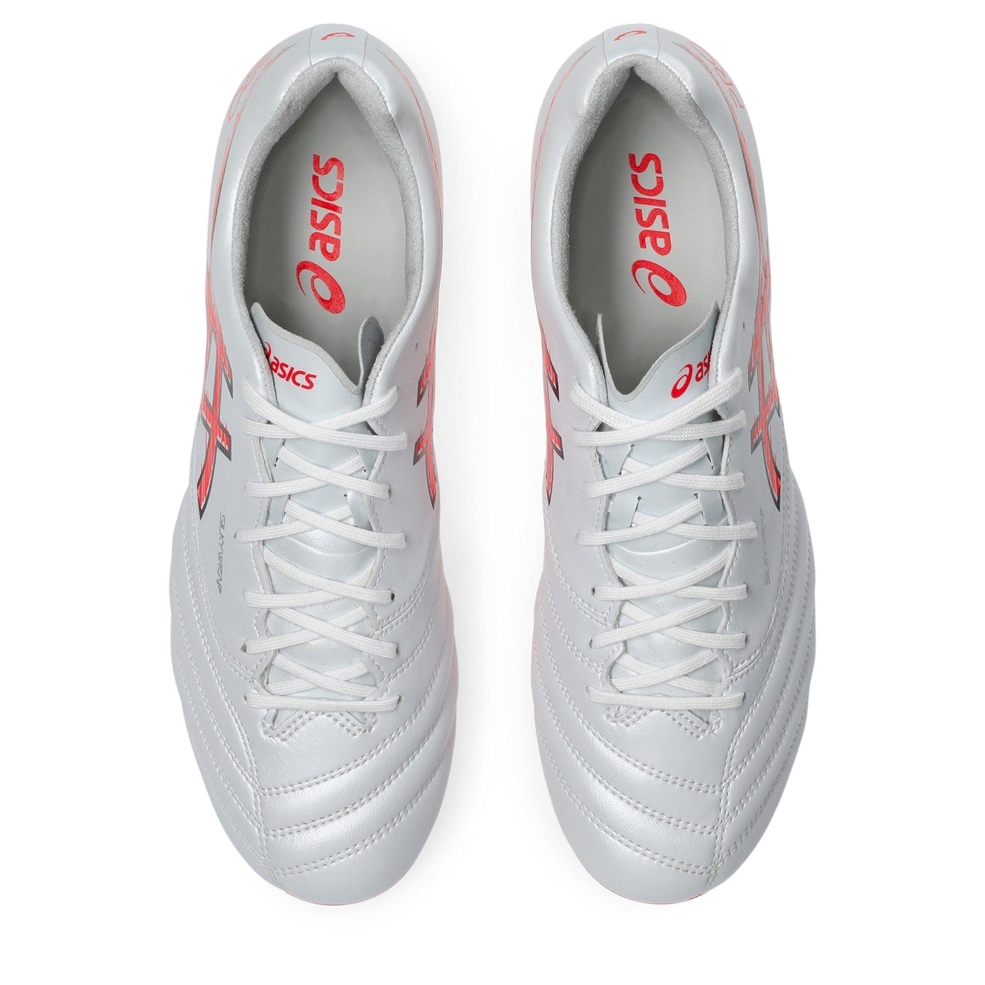WHITE/FLASH RED - Asics - DS Light X-Fly Pro 3 Firm Ground Boots - 6