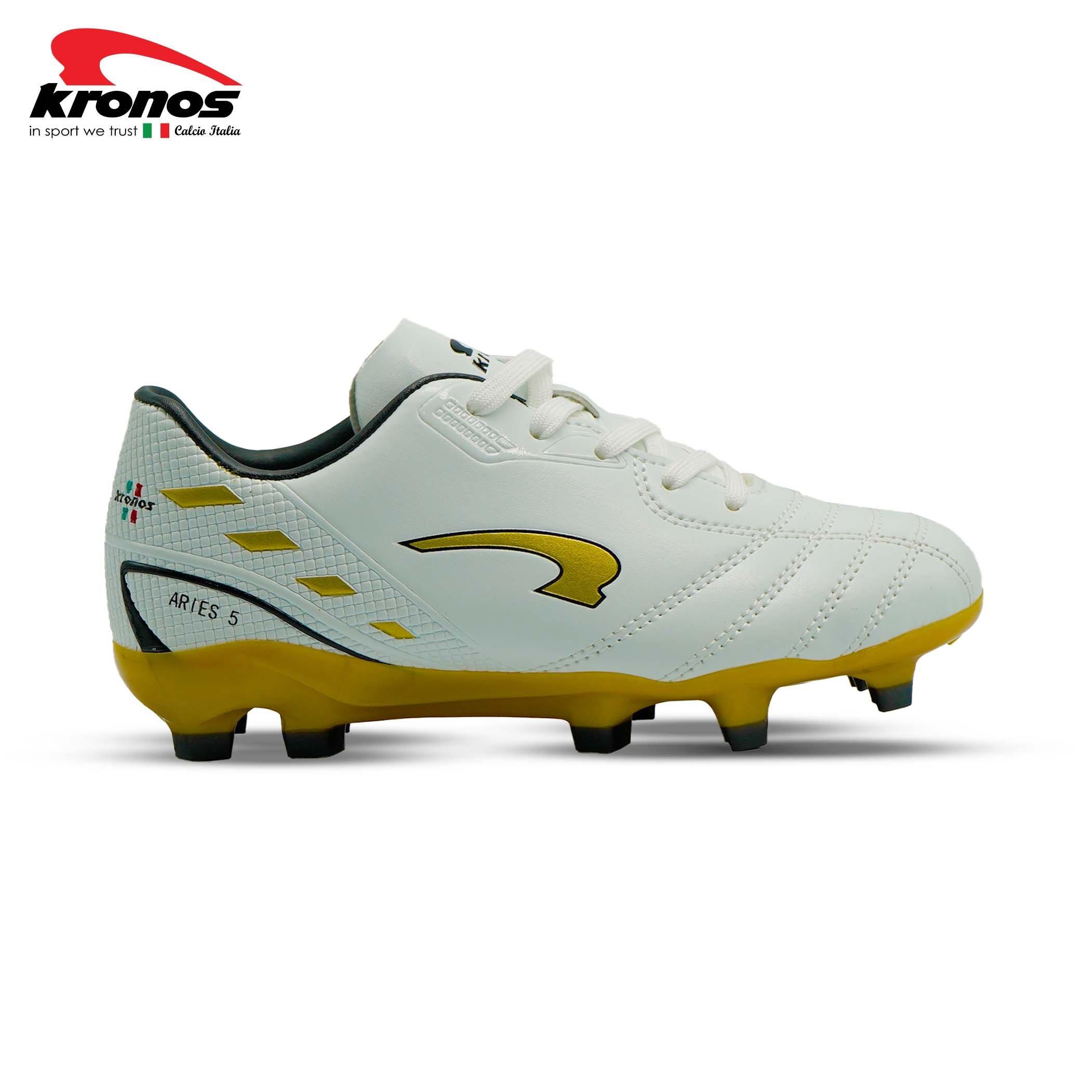 Wht/Gold - Kronos - Men's Firm Ground Football Boots - 2