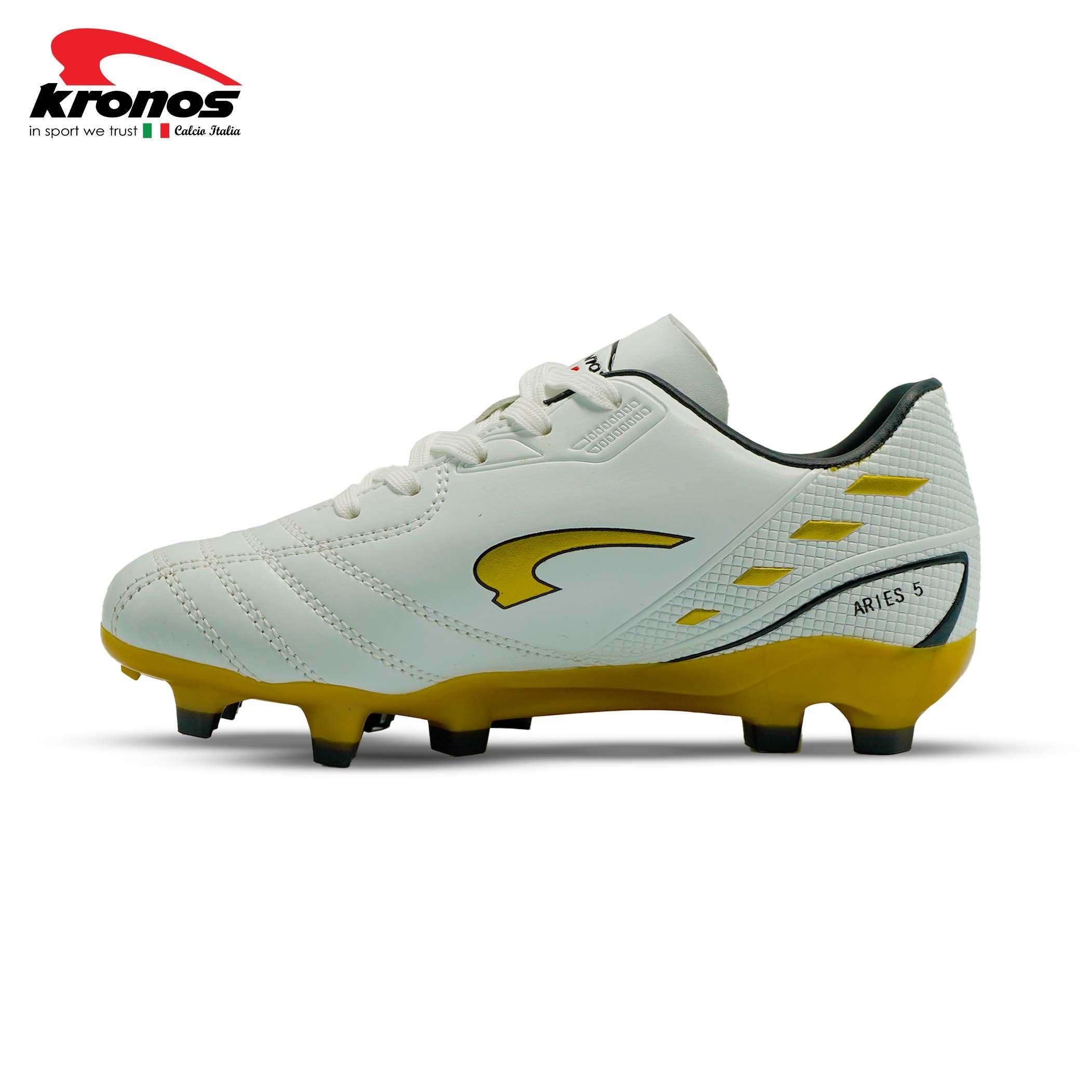 Wht/Gold - Kronos - Men's Firm Ground Football Boots - 3