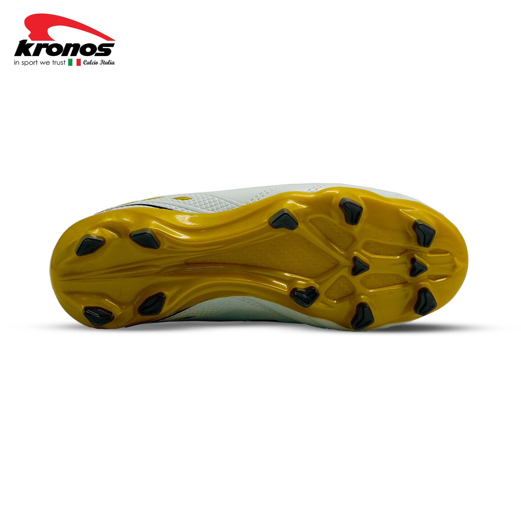 Wht/Gold - Kronos - Men's Firm Ground Football Boots - 4