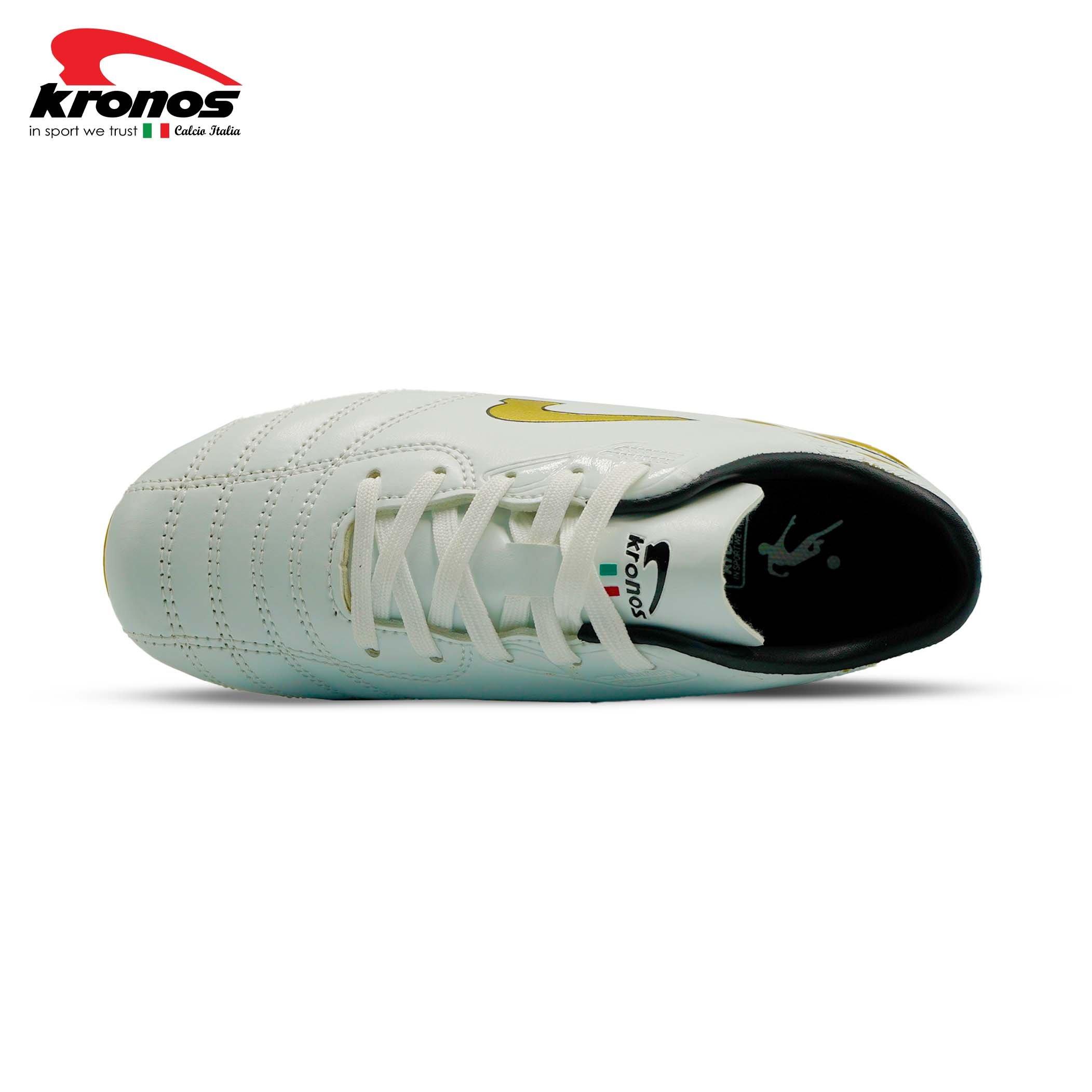 Wht/Gold - Kronos - Men's Firm Ground Football Boots - 7