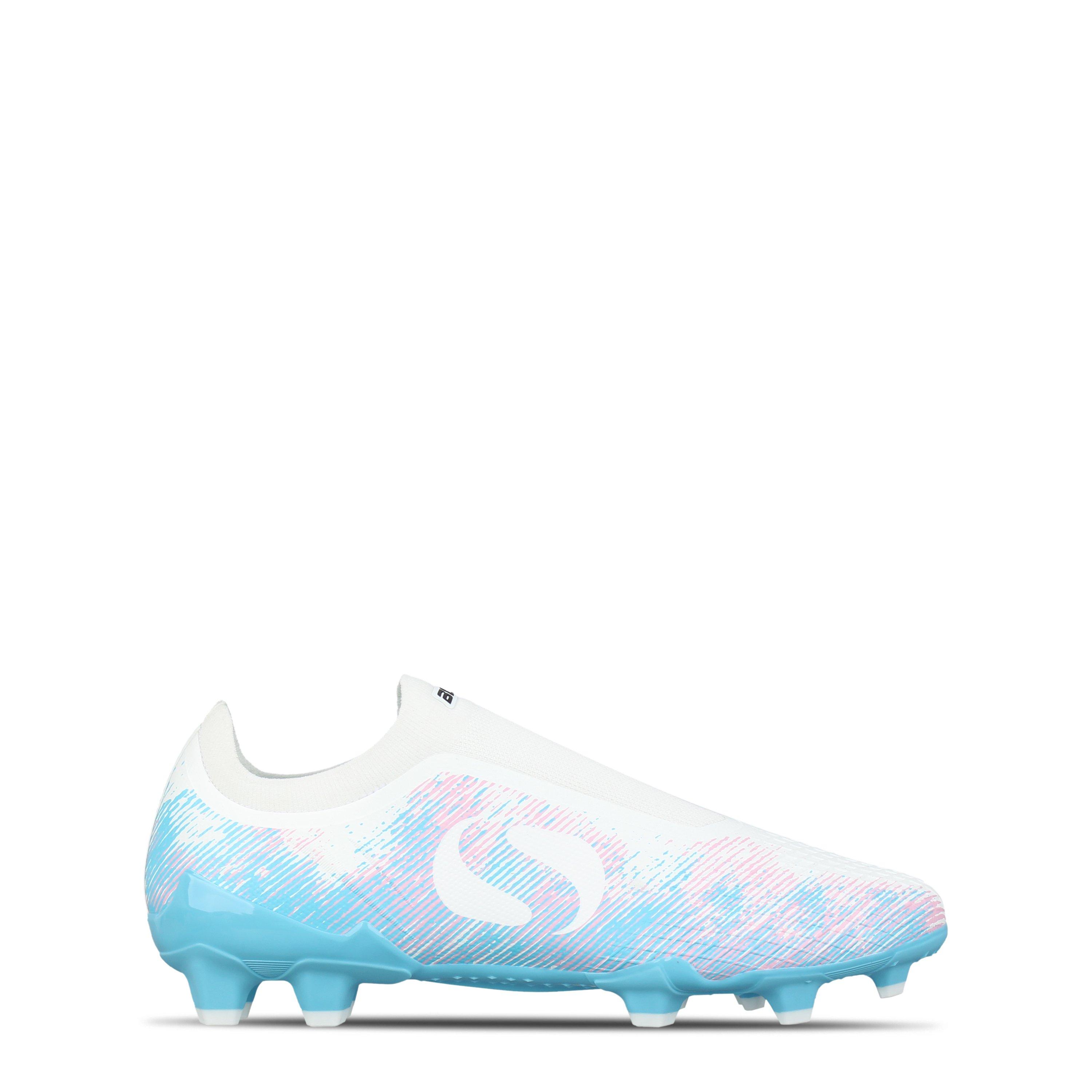Sondico Men's Blaze Firm Ground Football Boots - White/Pink/Blue - 9 (43)