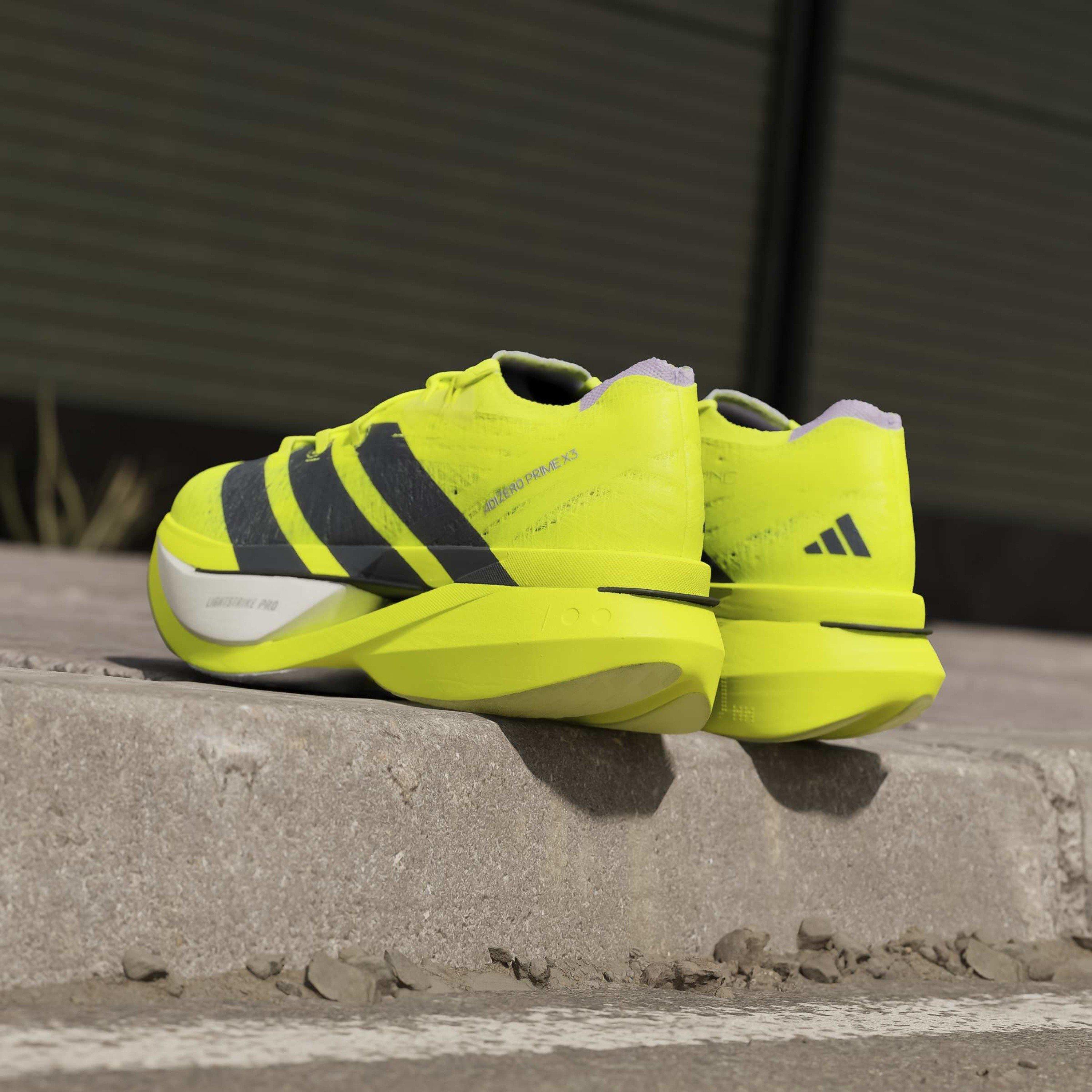 Solar Yellow - adidas - Adizero Prime X3 STRUNG Running Shoes Mens - 13