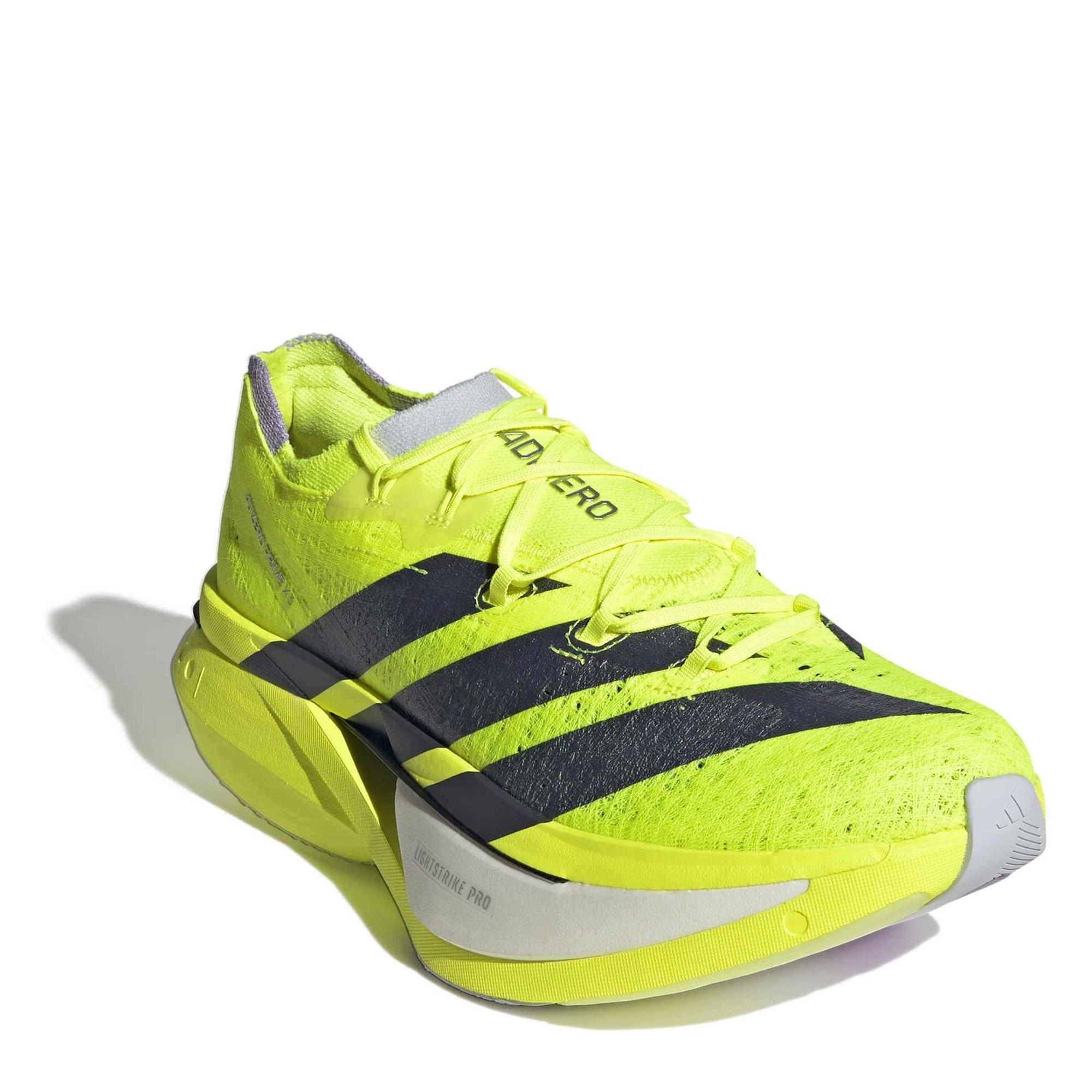 Solar Yellow - adidas - Adizero Prime X3 STRUNG Running Shoes Mens - 3