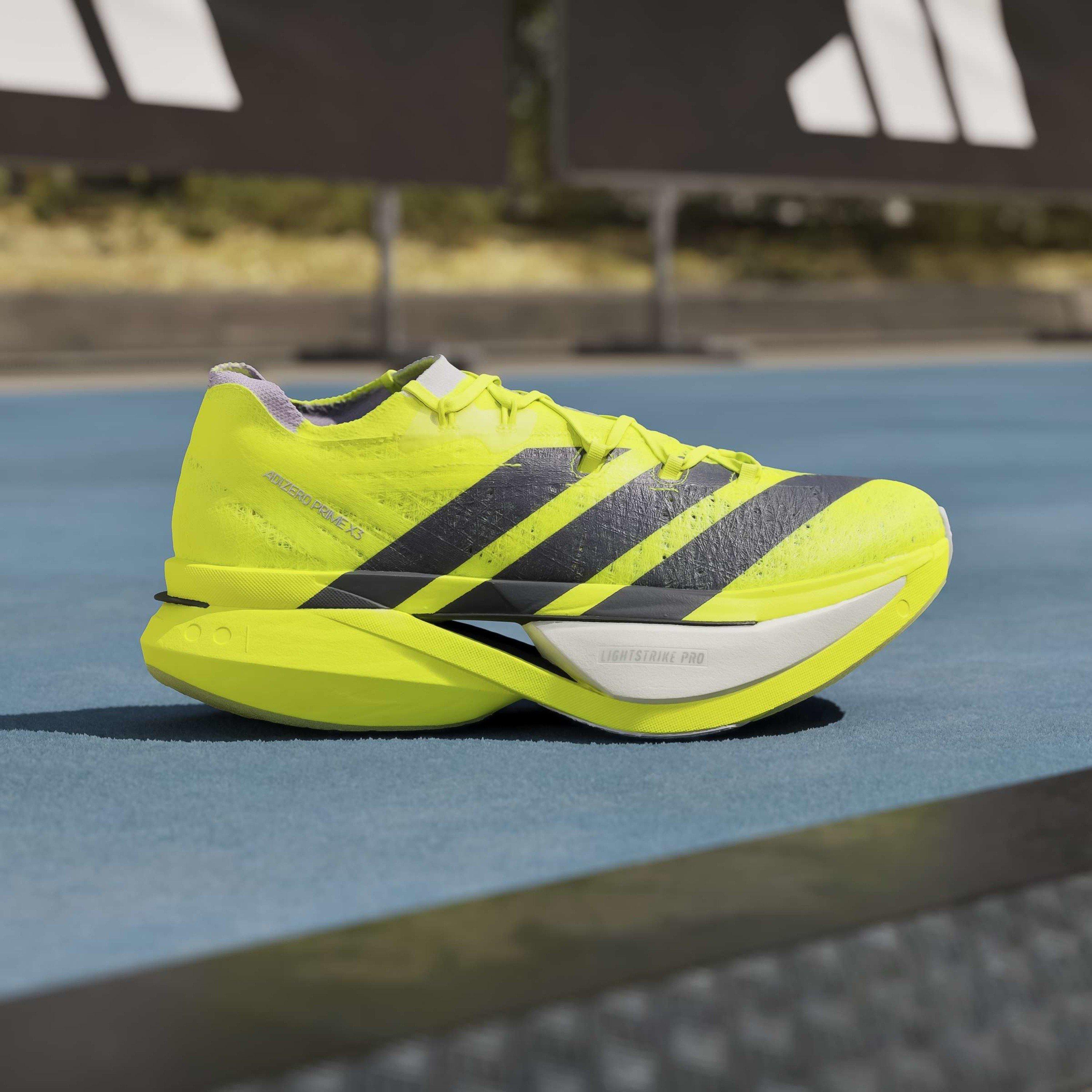 Solar Yellow - adidas - Adizero Prime X3 STRUNG Running Shoes Mens - 10