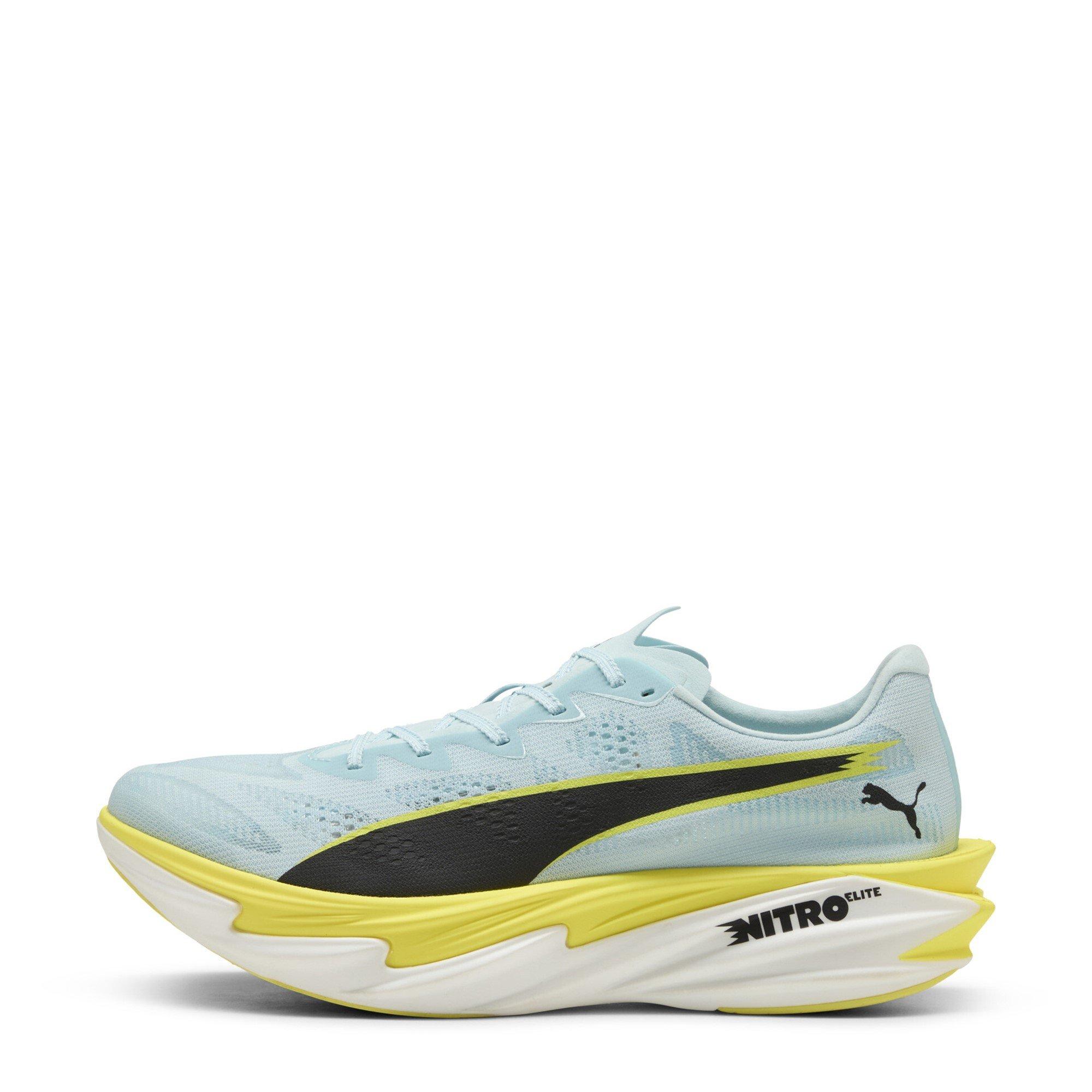 Blue/Lemon - Puma - Mens Deviate Elite 4 Road Running Shoes - 2