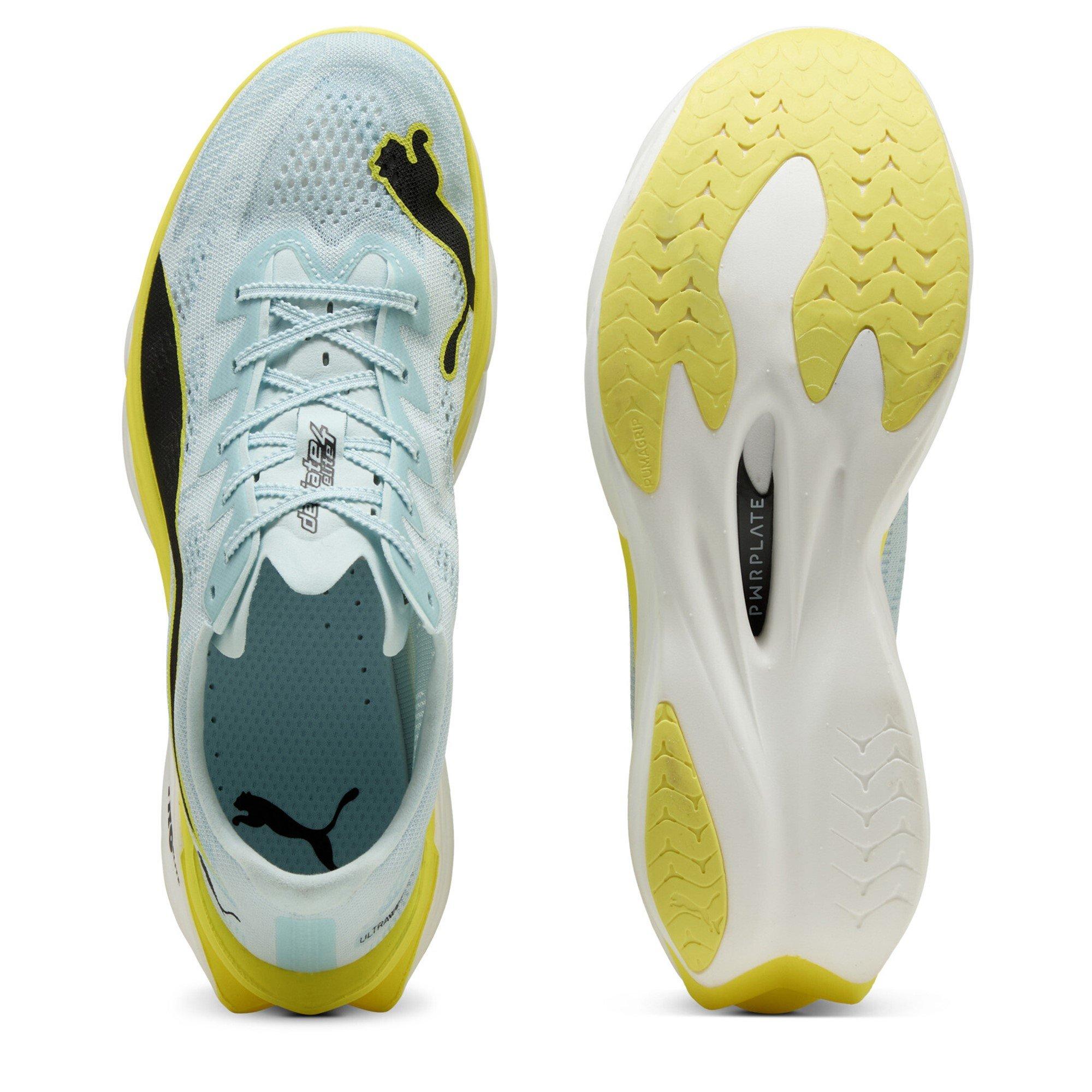 Blue/Lemon - Puma - Mens Deviate Elite 4 Road Running Shoes - 3