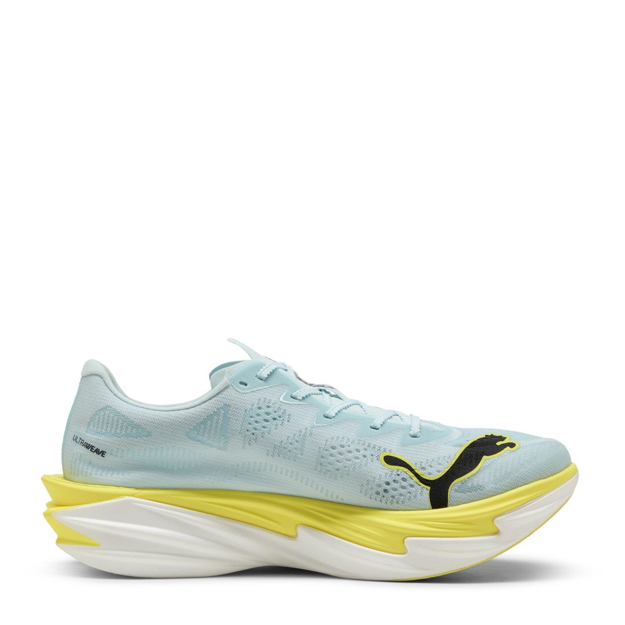 Blue/Lemon - Puma - Mens Deviate Elite 4 Road Running Shoes - 4