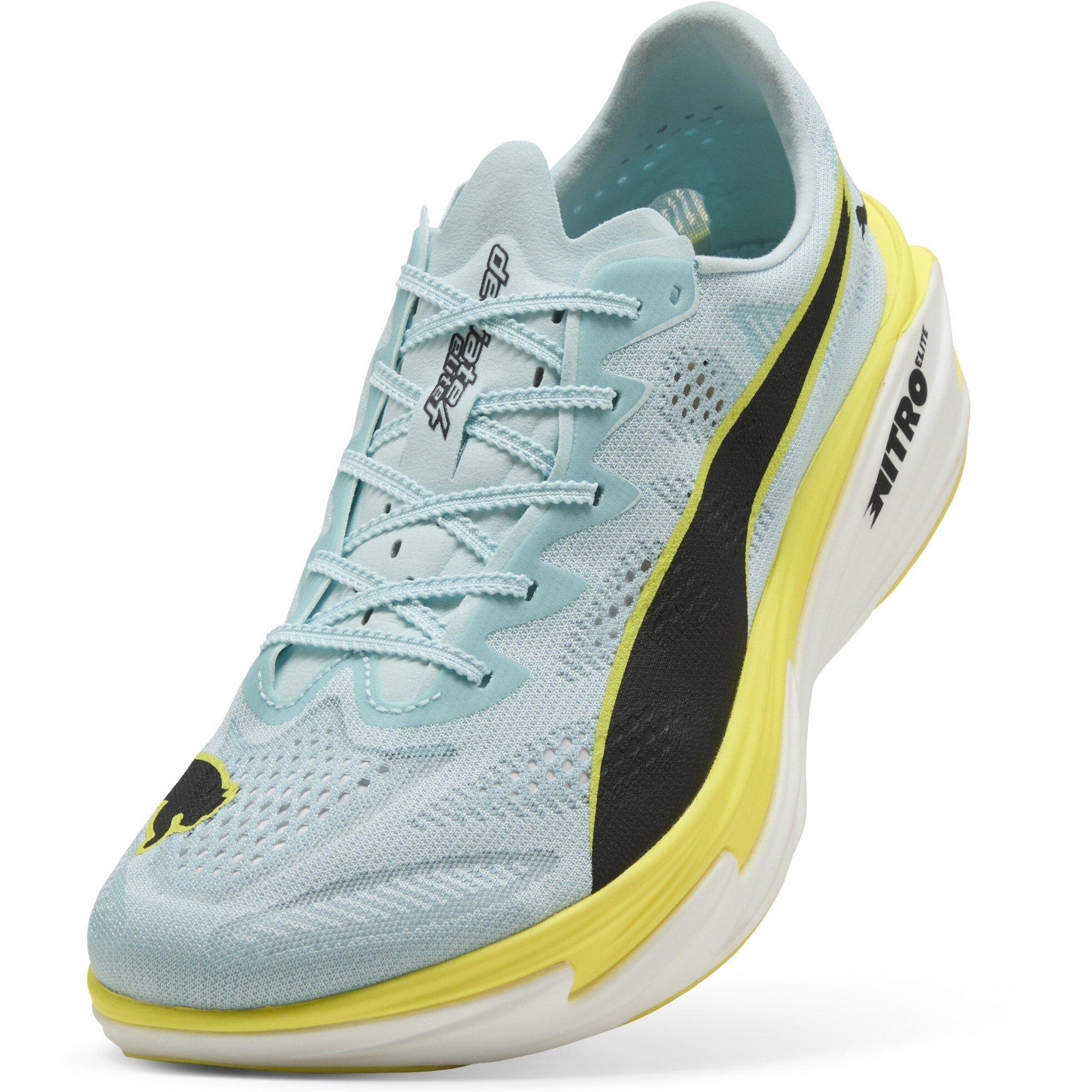 Blue/Lemon - Puma - Mens Deviate Elite 4 Road Running Shoes - 6