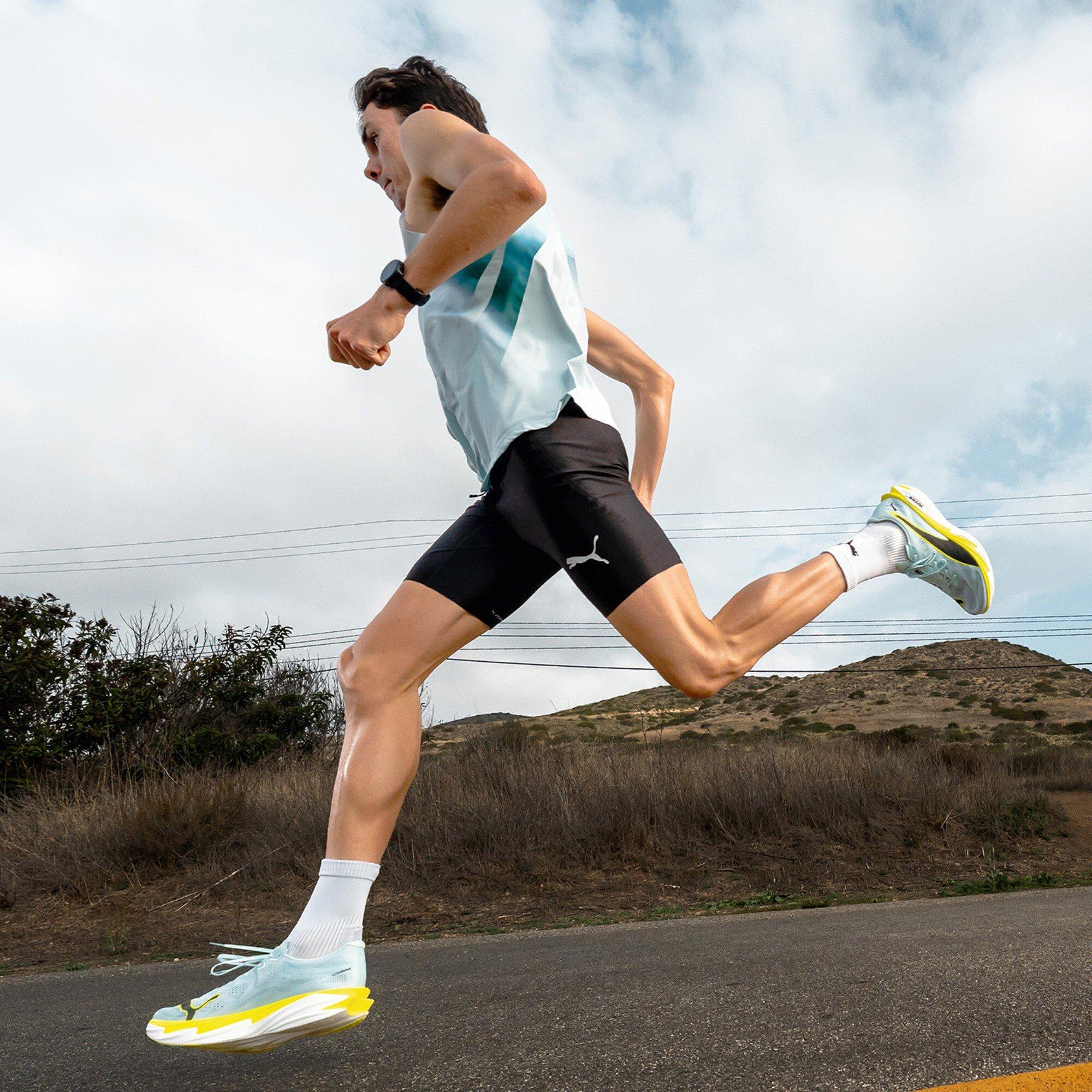 Blue/Lemon - Puma - Mens Deviate Elite 4 Road Running Shoes - 7