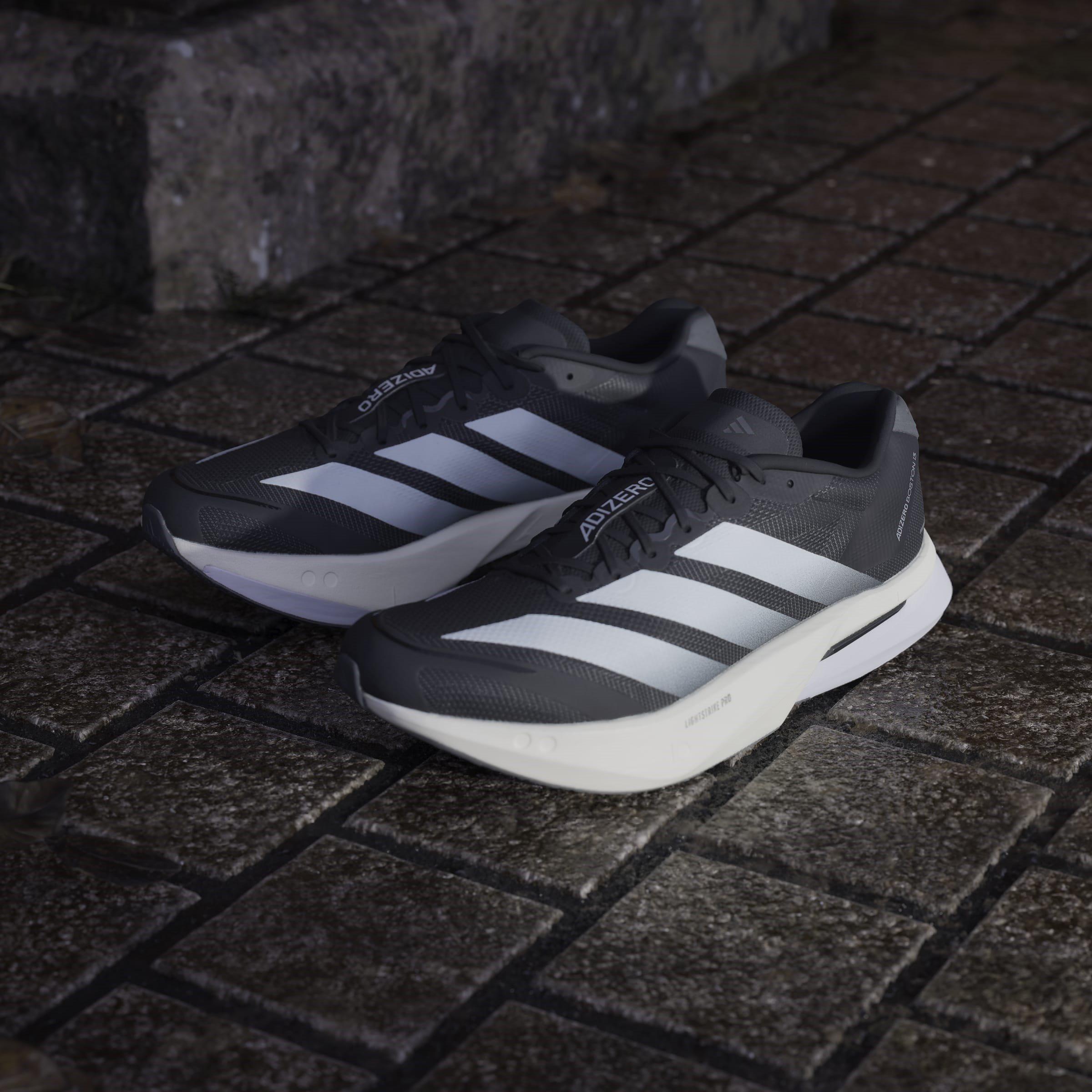 Preto/Branco - adidas - Adizero Boston 13 Road Running Shoes Mens - 12