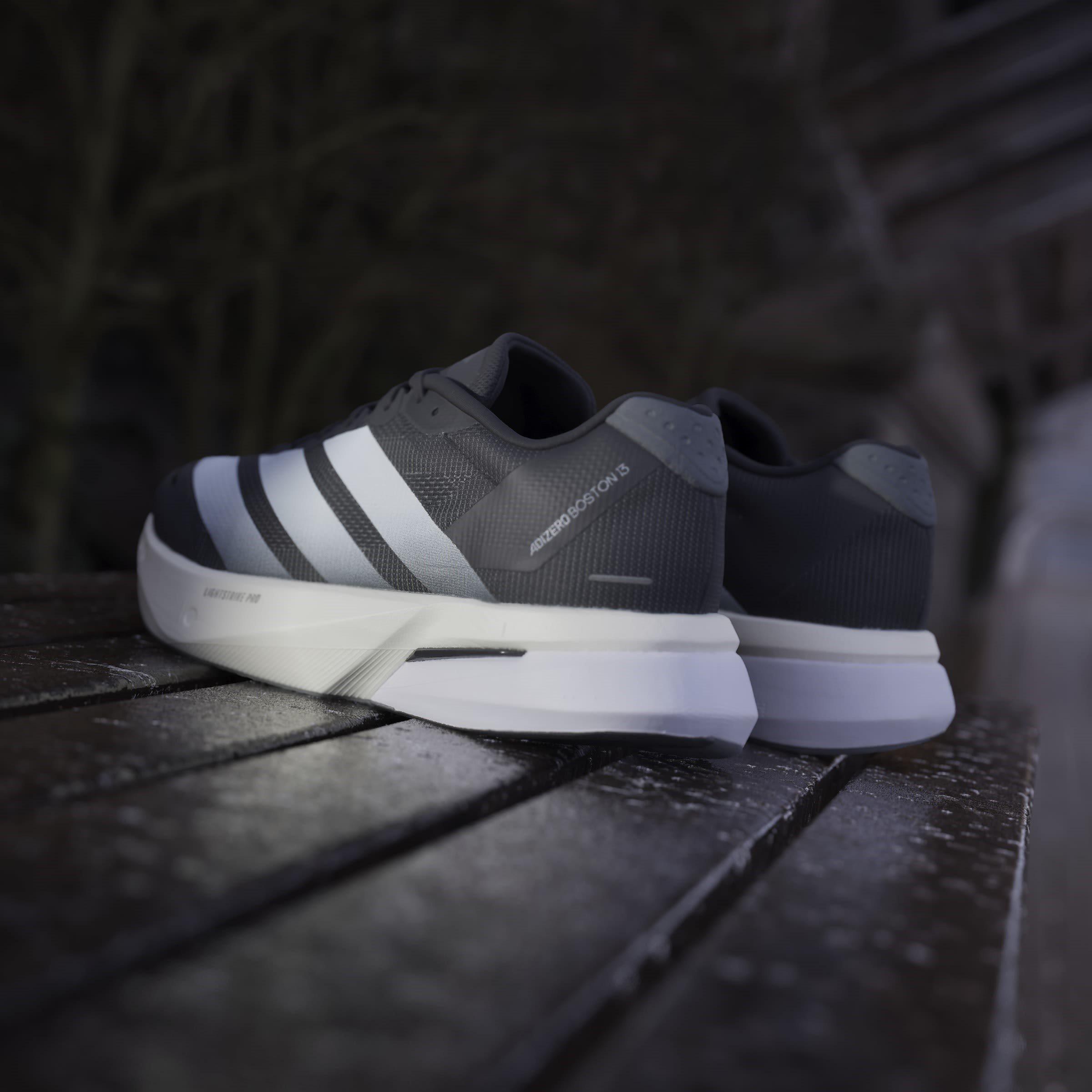Preto/Branco - adidas - Adizero Boston 13 Road Running Shoes Mens - 13