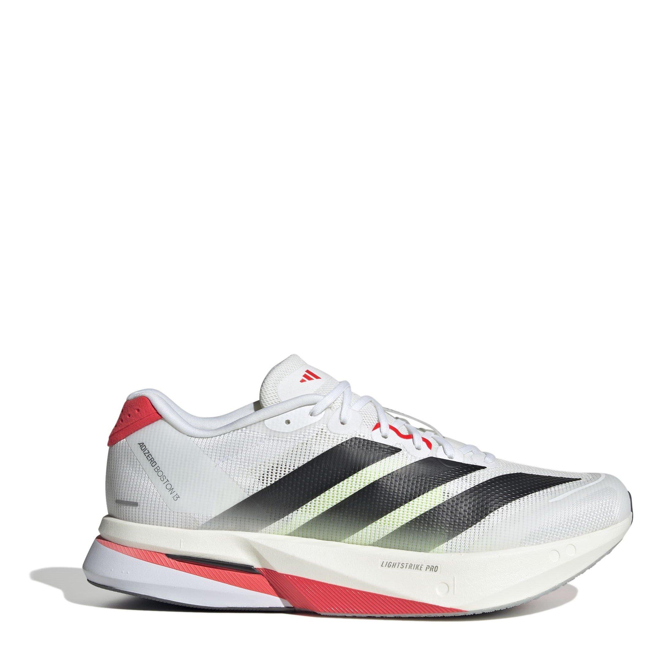 Adidas Men's Adizero Boston 13 Road Running Shoes - White/Red - 8 (42)