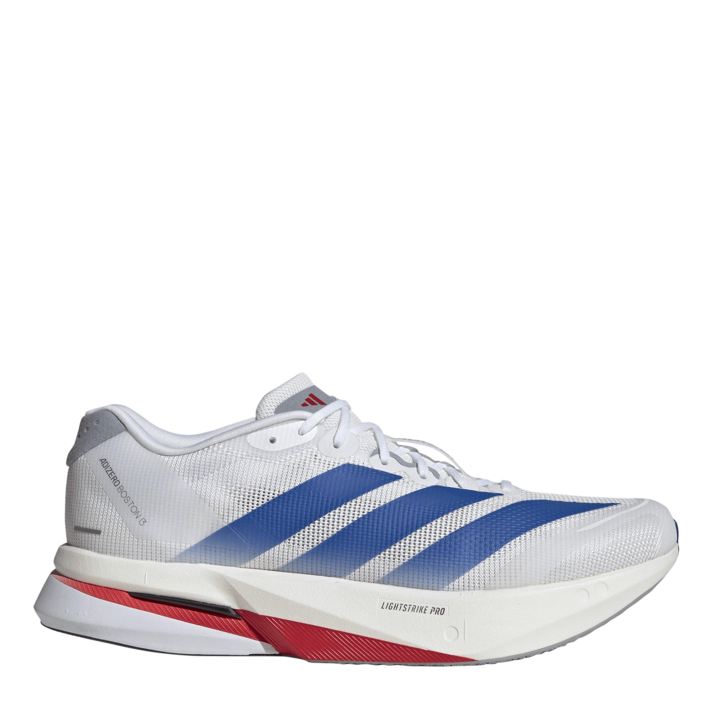 Adidas Men's Adizero Boston 13 Road Running Shoes - White/Blue - 7 (40.7)