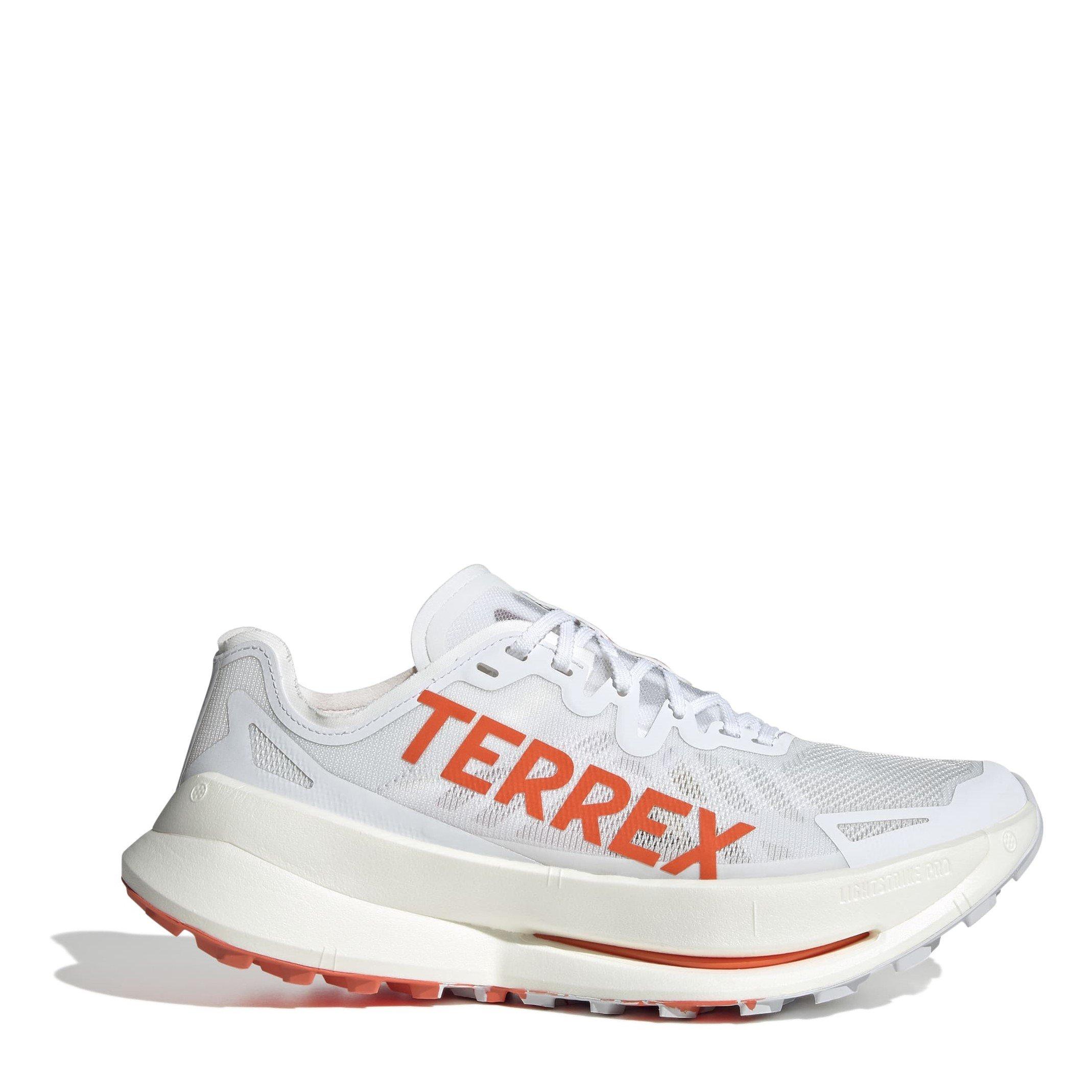 Wit/Oranje - adidas - Terrex Agravic Speed Ultra Trail Running Shoes Mens - 1