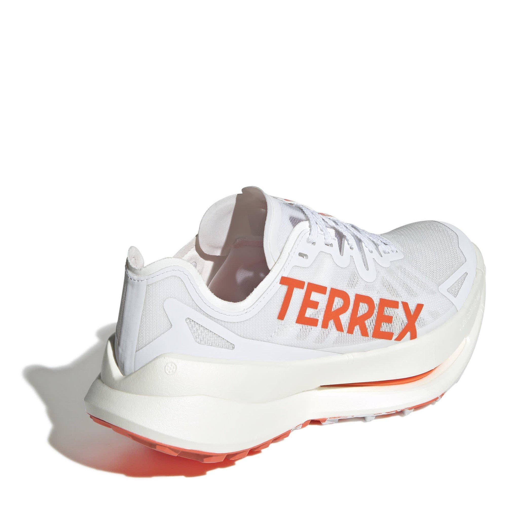 White/Orange - adidas - Terrex Agravic Speed Ultra Trail Running Shoes Mens - 4