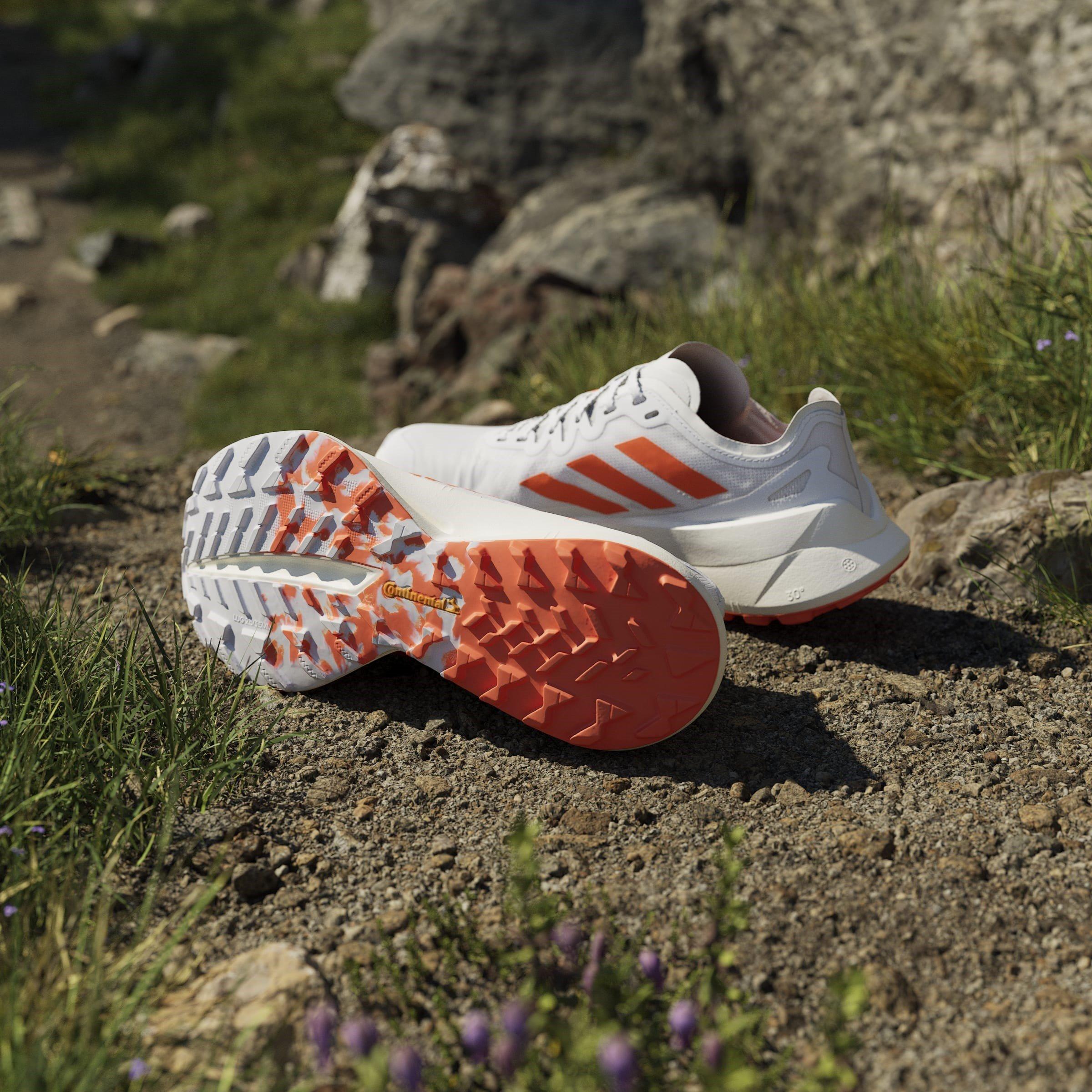 White/Orange - adidas - Terrex Agravic Speed Ultra Trail Running Shoes Womens - 11