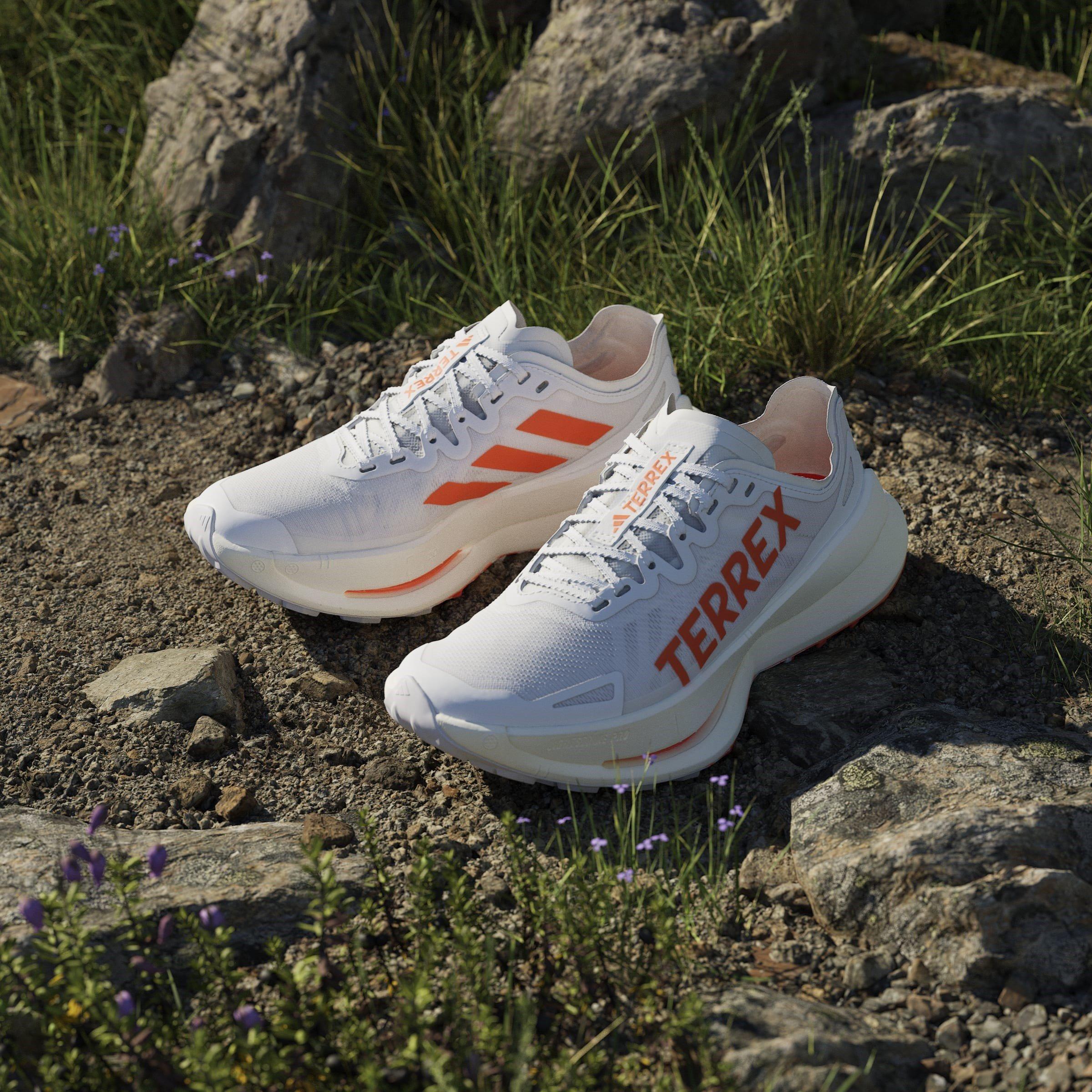 White/Orange - adidas - Terrex Agravic Speed Ultra Trail Running Shoes Womens - 12