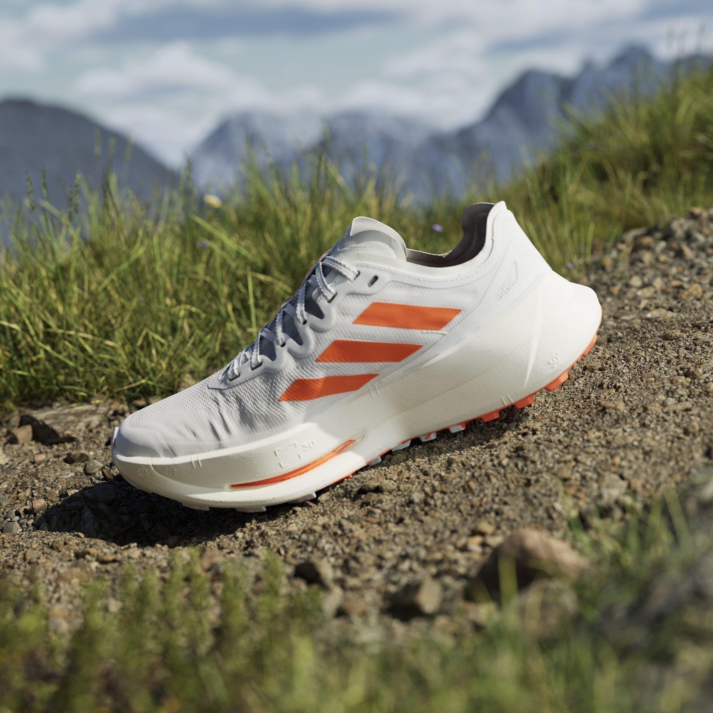 White/Orange - adidas - Terrex Agravic Speed Ultra Trail Running Shoes Womens - 14