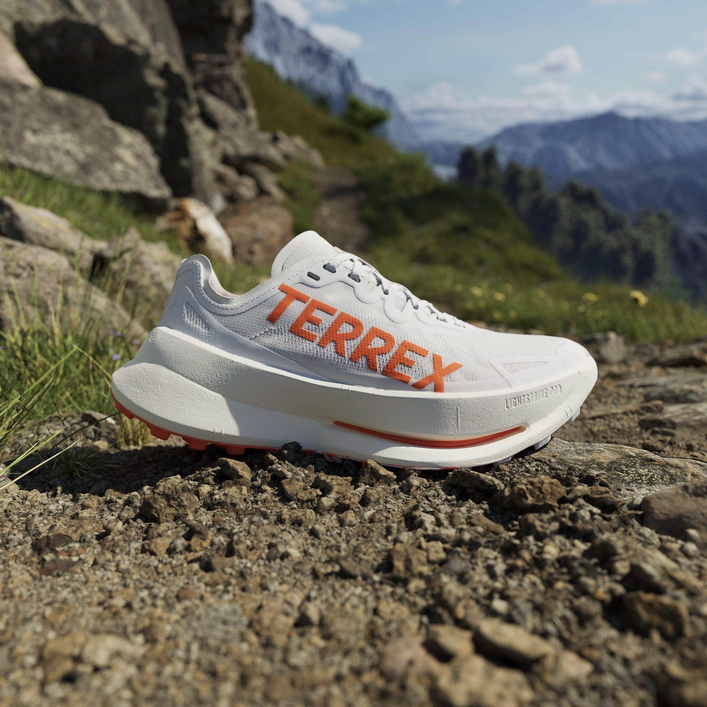 White/Orange - adidas - Terrex Agravic Speed Ultra Trail Running Shoes Womens - 10