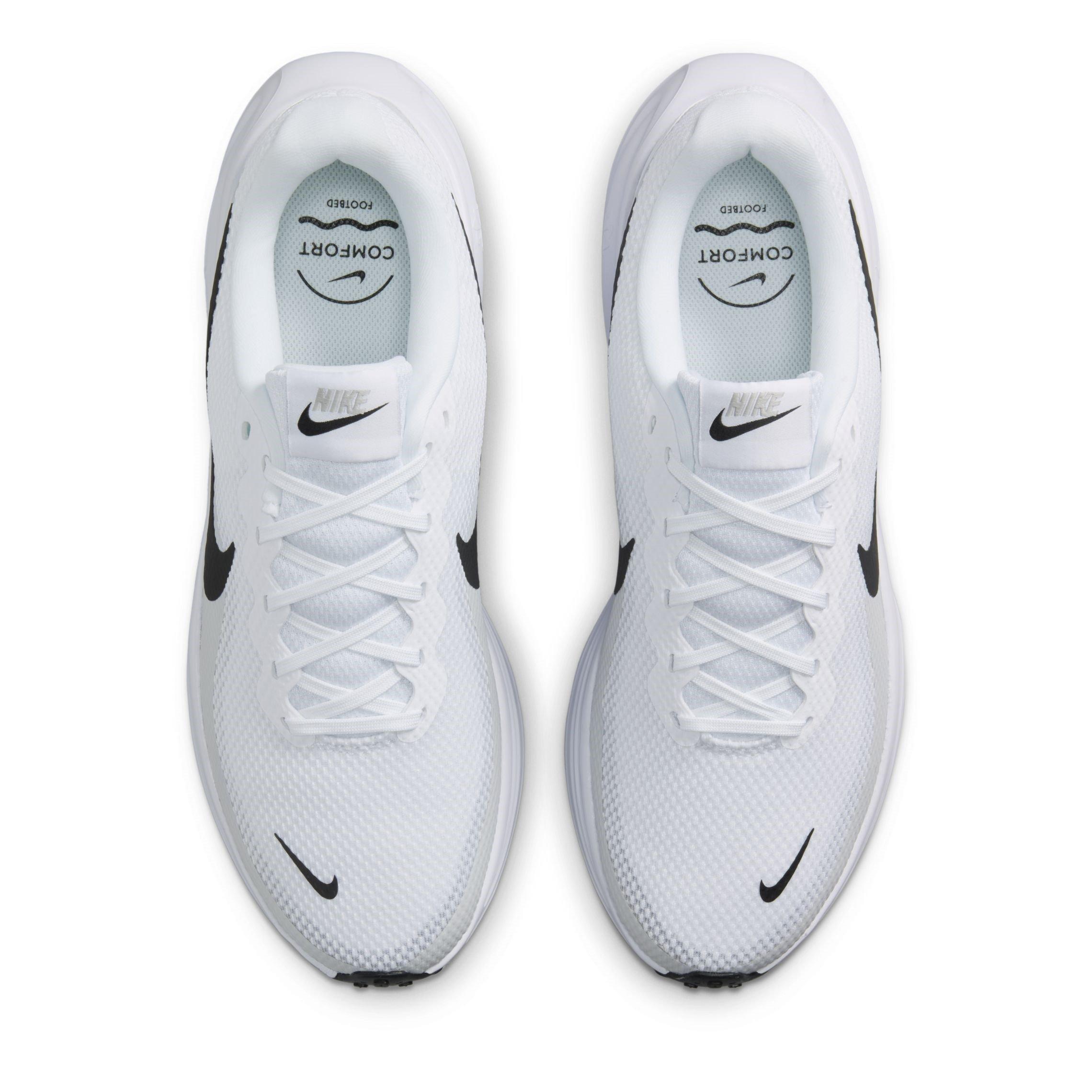 Wht/Blk-Pltnm - Nike - Revolution 8 Running Shoe - 5