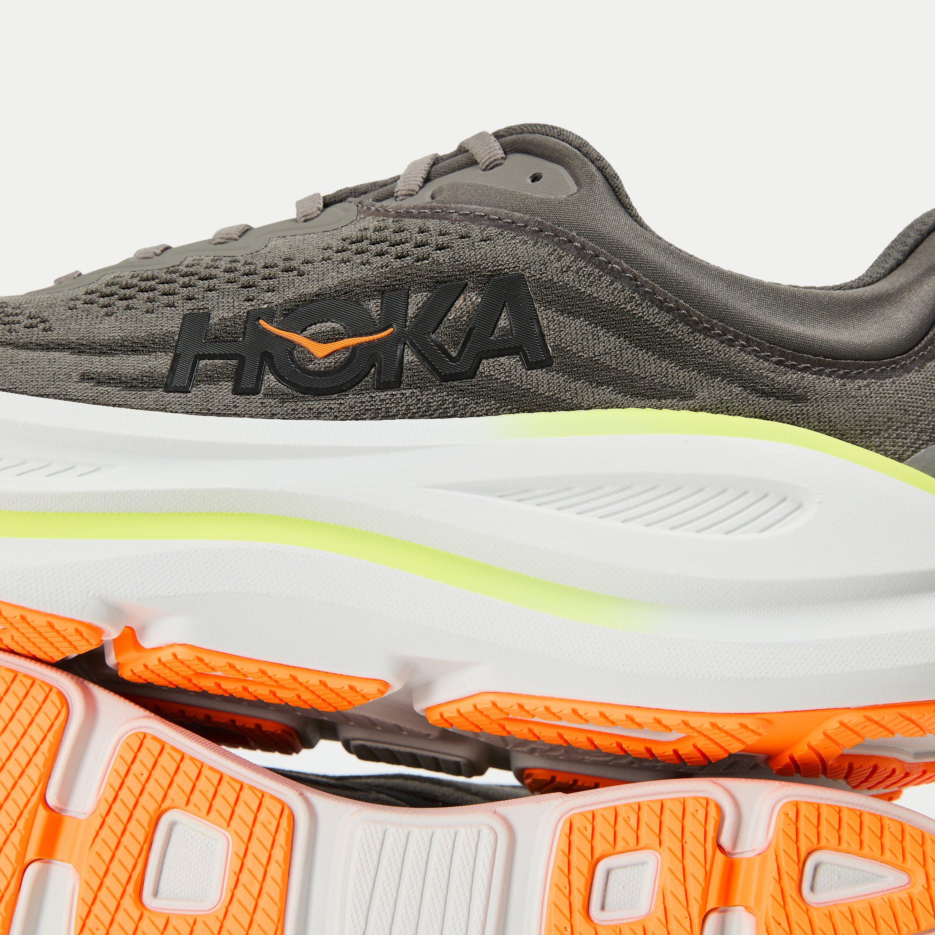 Grey / Gravel - Hoka - Men's Bondi Breathable Everyday Neutral Road Running Shoes - 4