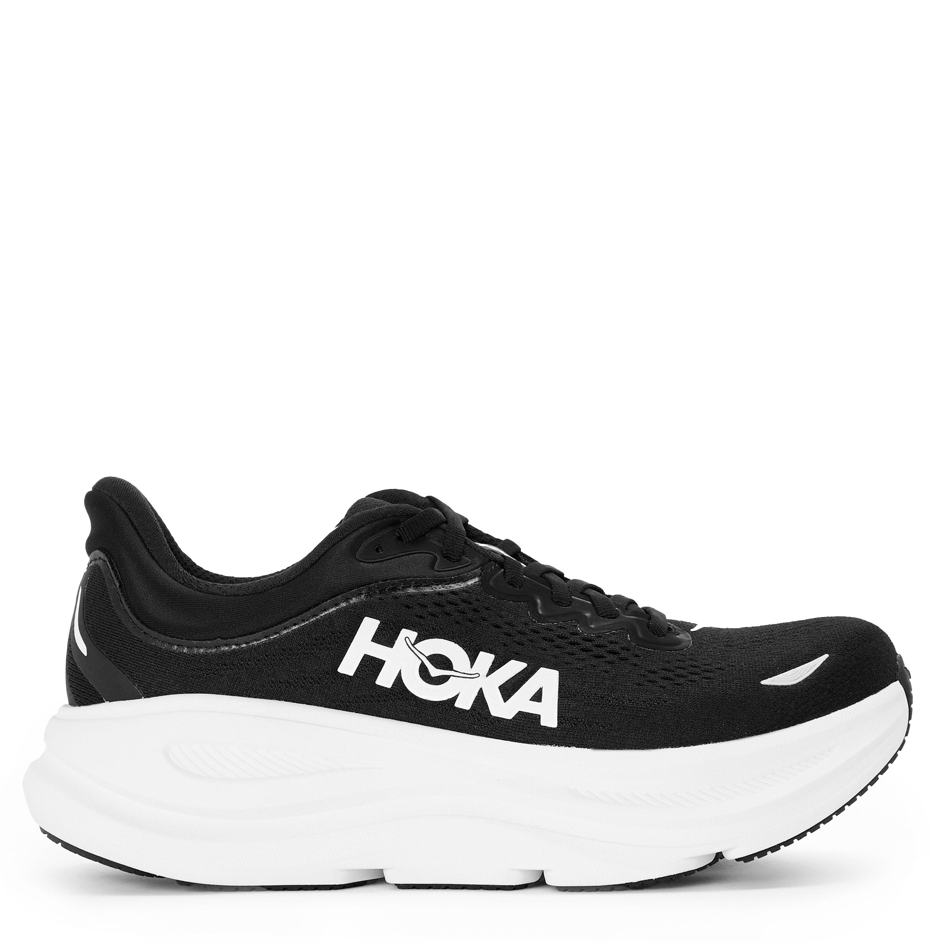 Hoka Bondi 9 Running Trainers - Black White - Size 4.5 (37.3)