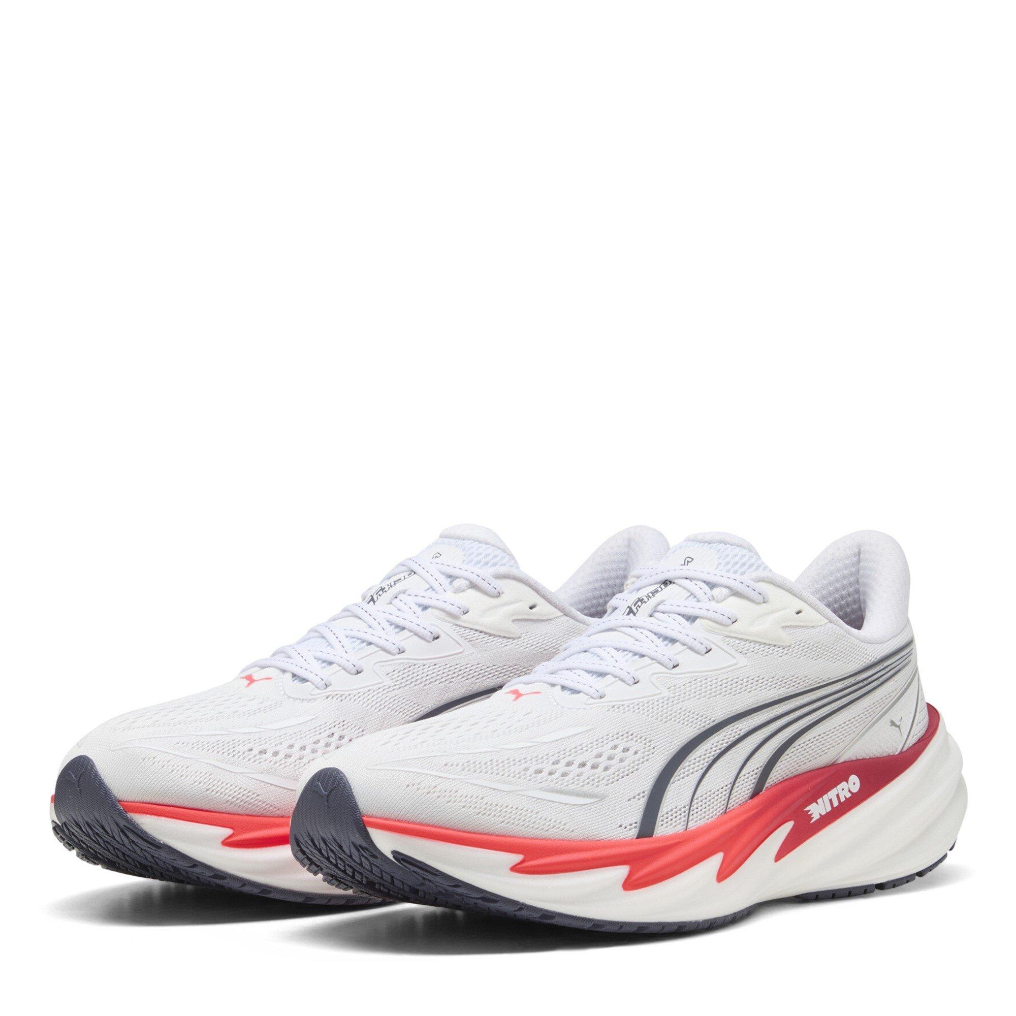White/Ultra Red - Puma - Men's Velocity Nitro 5 Road Running Shoes - 1
