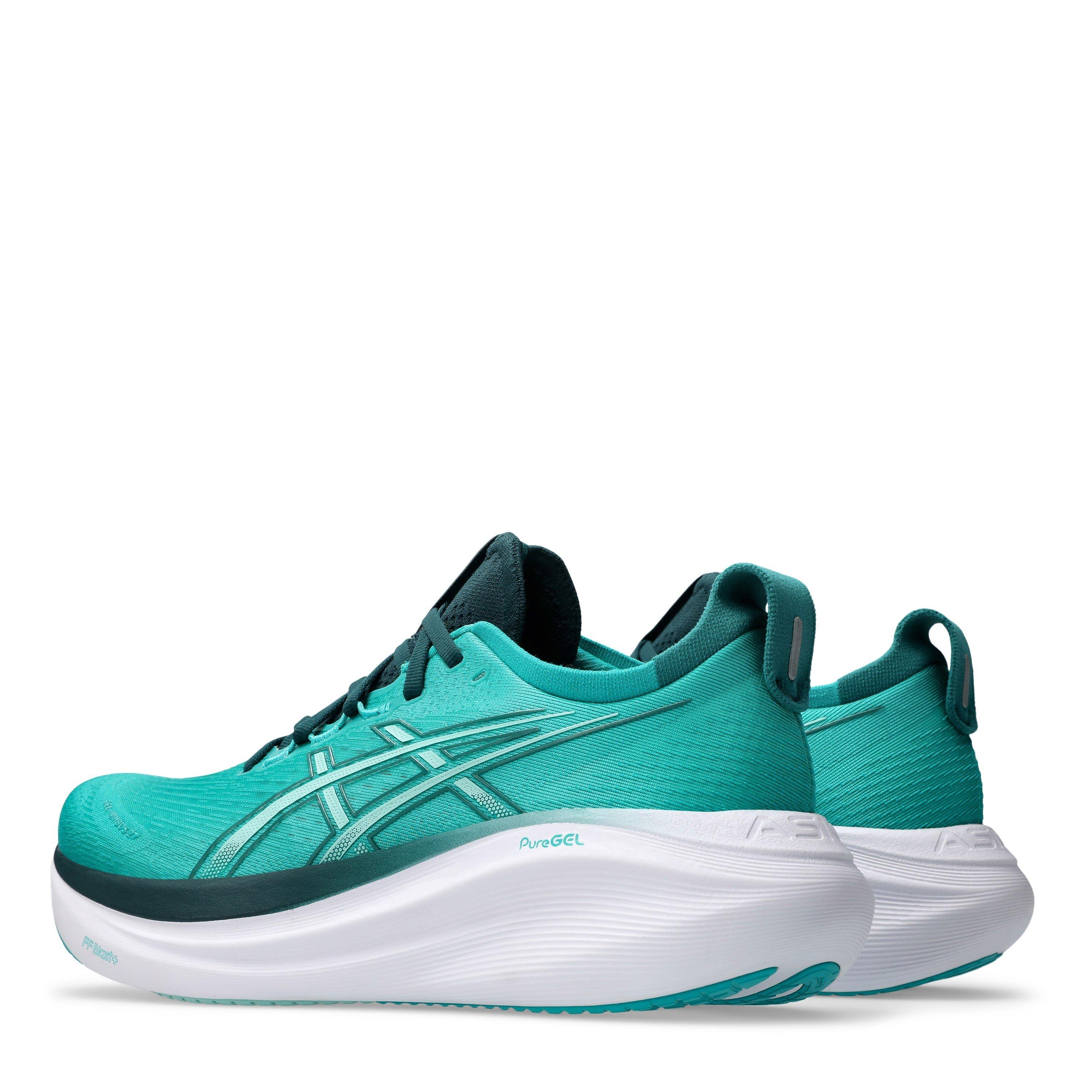 WAVE TEAL/GREEN - Asics - Gel-Nimbus 27 Mens Running Shoes - 5