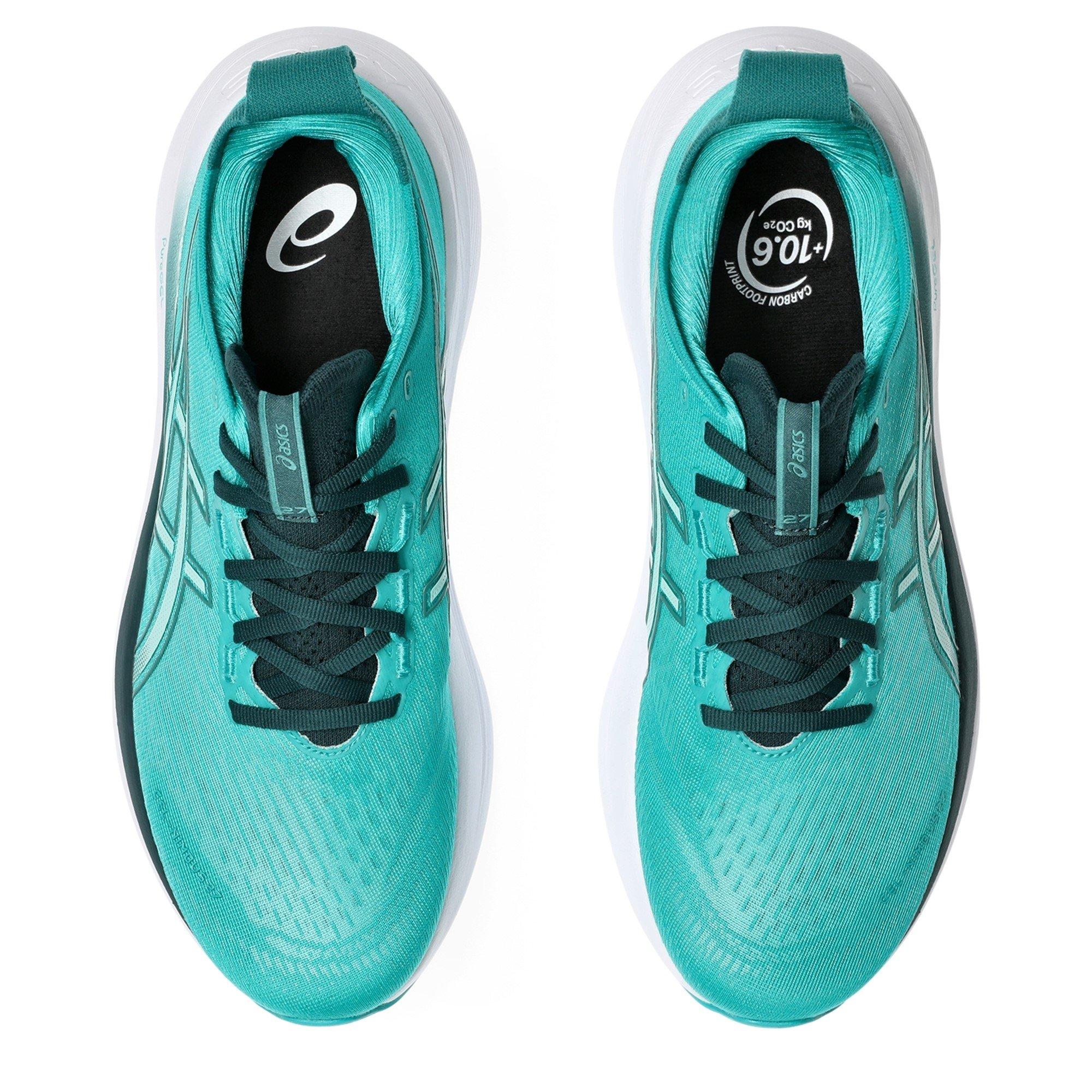 WAVE TEAL/GREEN - Asics - Gel-Nimbus 27 Mens Running Shoes - 6