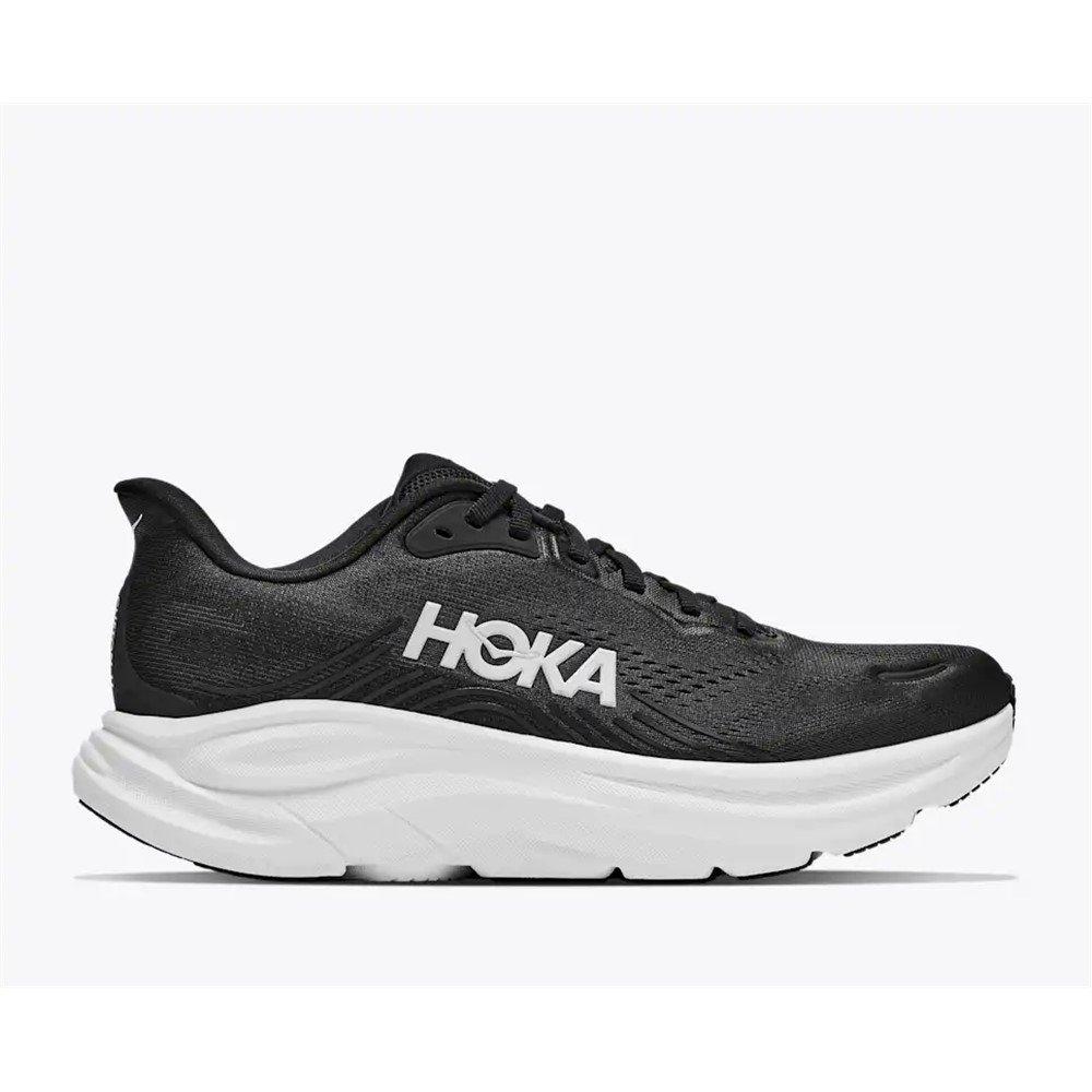 Hoka Men's Clifton 11 Road Running Shoes - Black/White - Size 11 (46)