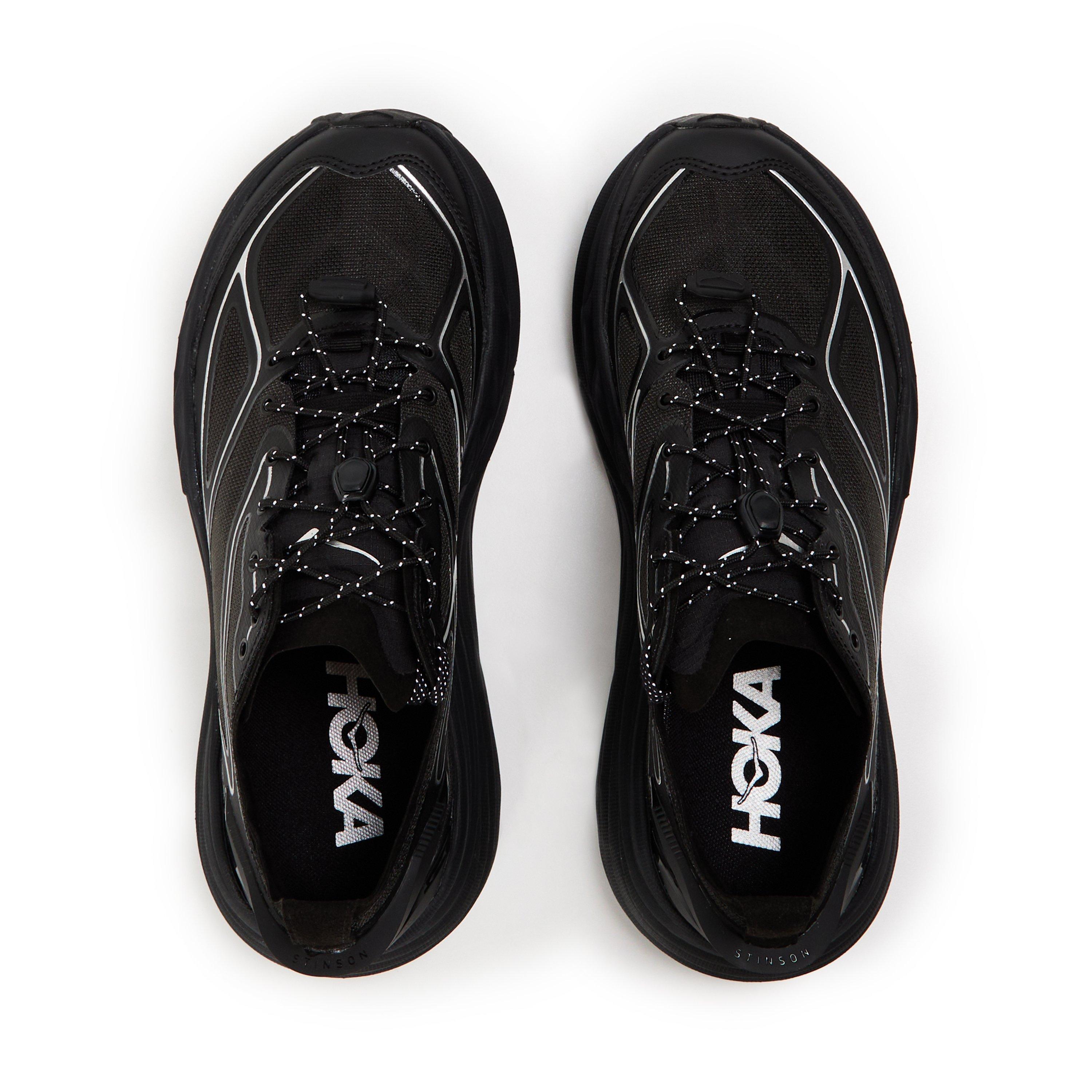 Black/Silver - Hoka - Men's Stinson One7 Stinson Off-Road Trail Running Shoes - 4