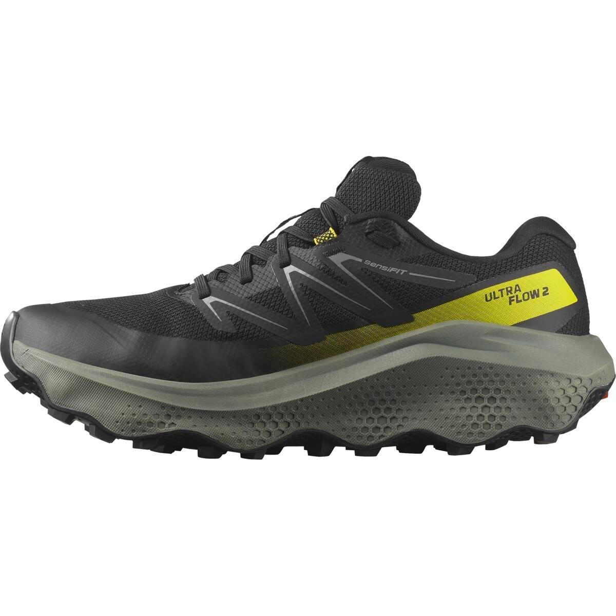 Black - Salomon - Shoes Ultra Flow 2 GTX Trail Running Mens - 3