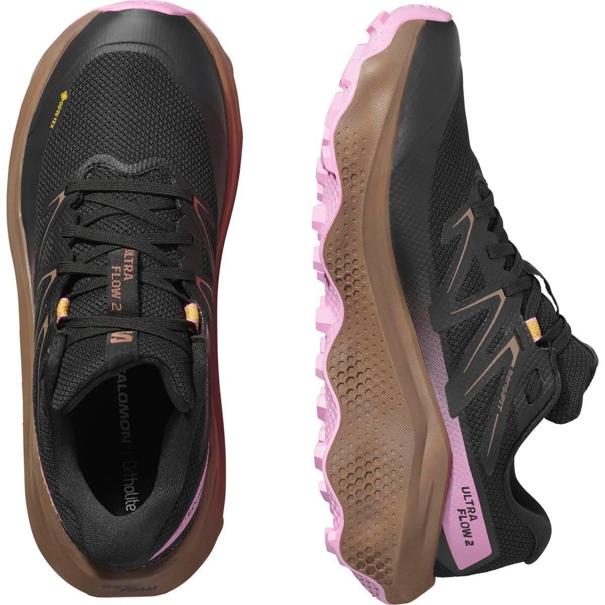 Black - Salomon - Shoes Ultra Flow 2 Gtx Trail Running Womens - 4