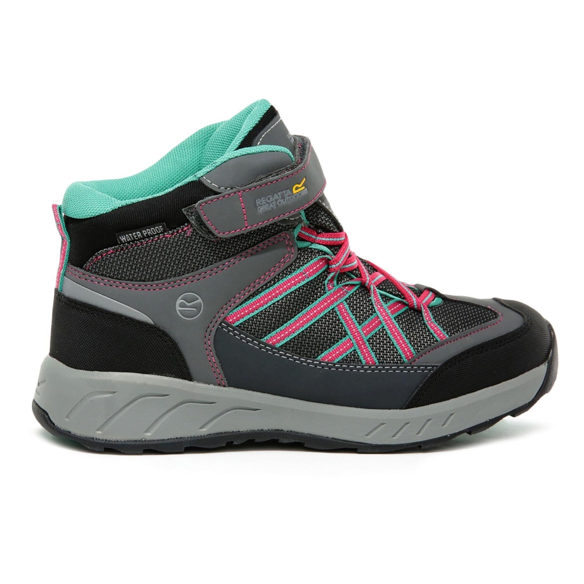 Granit/Duchs - Regatta - Samaris Junior Velcro Mid Walking Boots - 3
