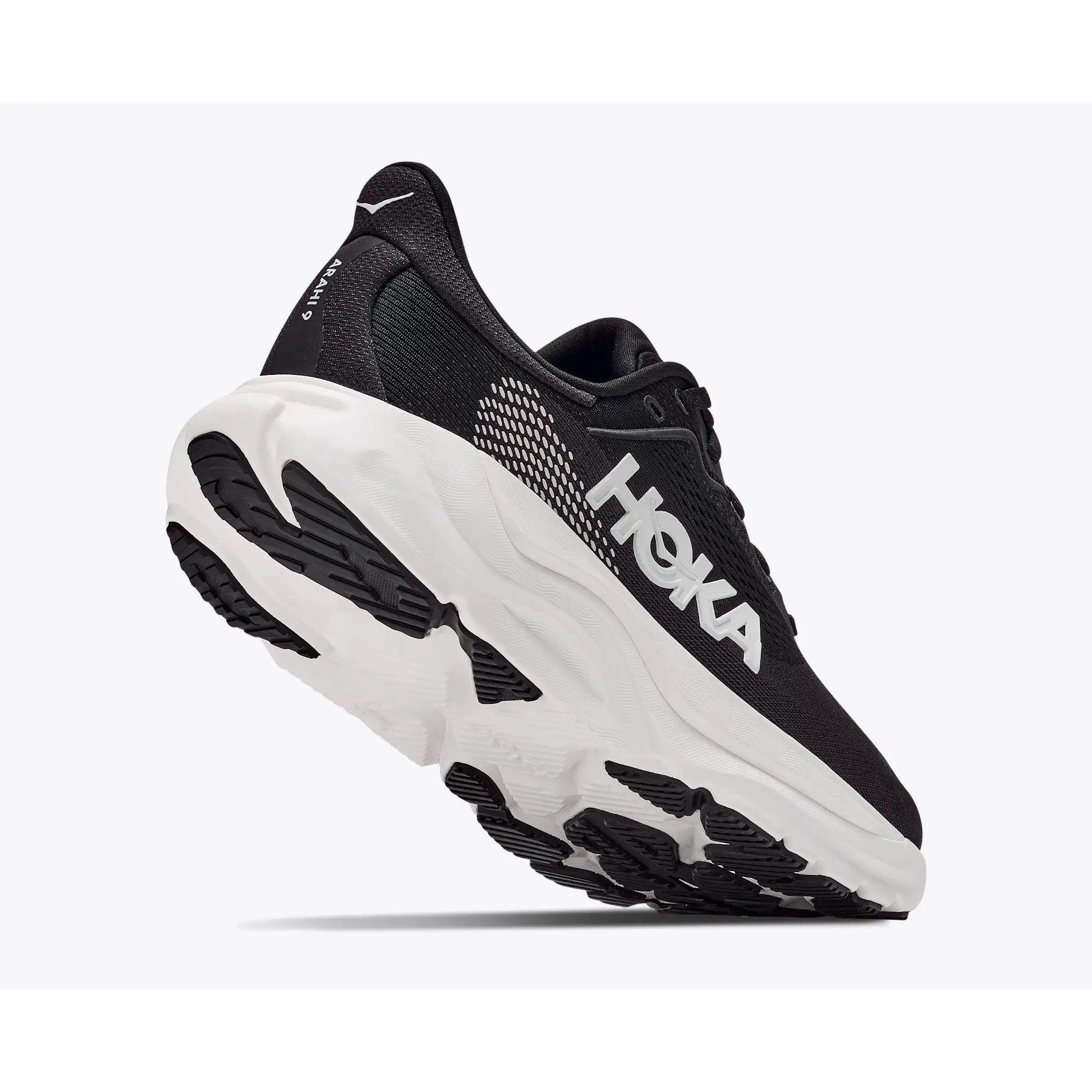 Black/White - Hoka - Men's Arahi 9 Everyday Road Running Shoes - 4