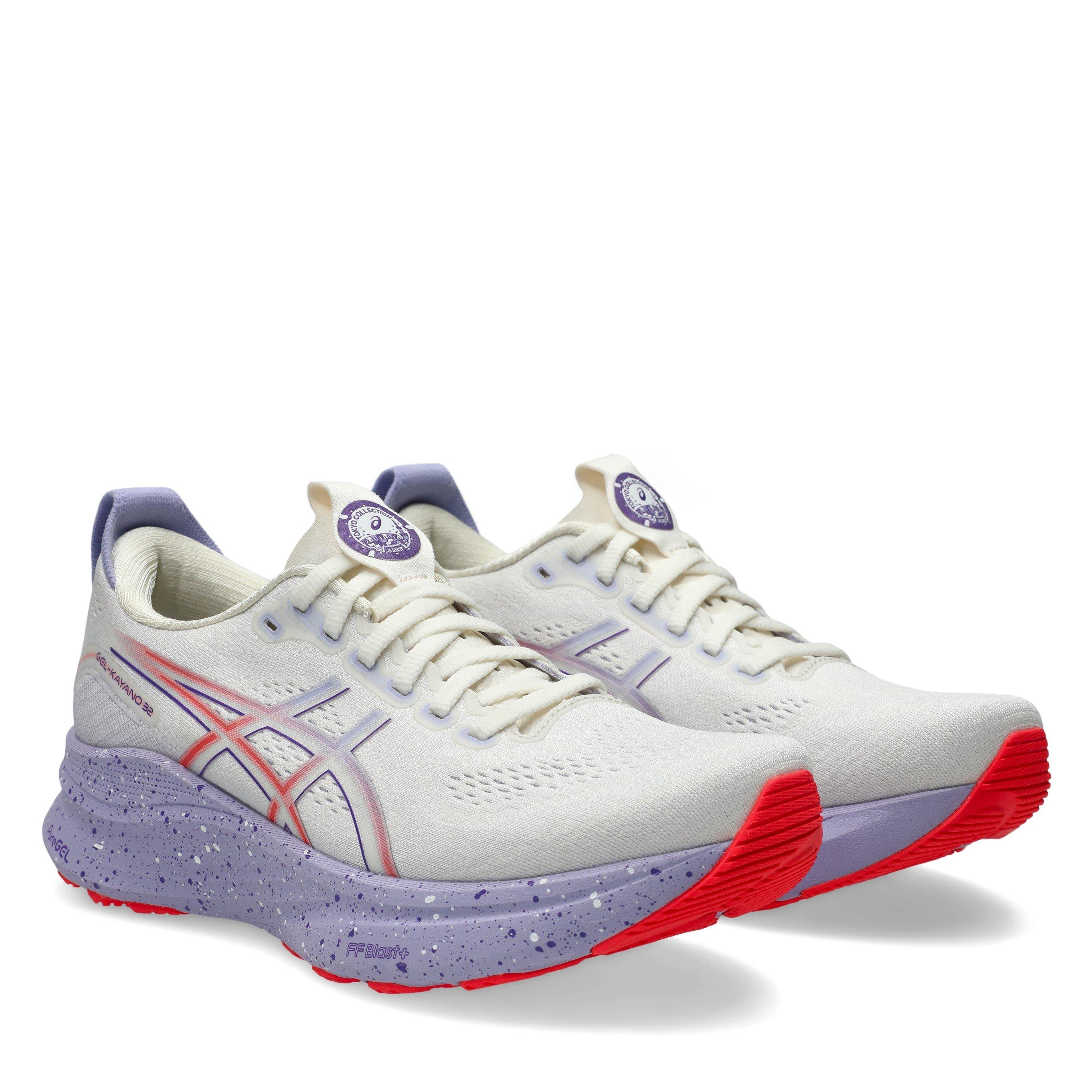 CREAM/EDOPURPLE - Asics - Gel-Kayano 32 Womens Running Shoes - 4
