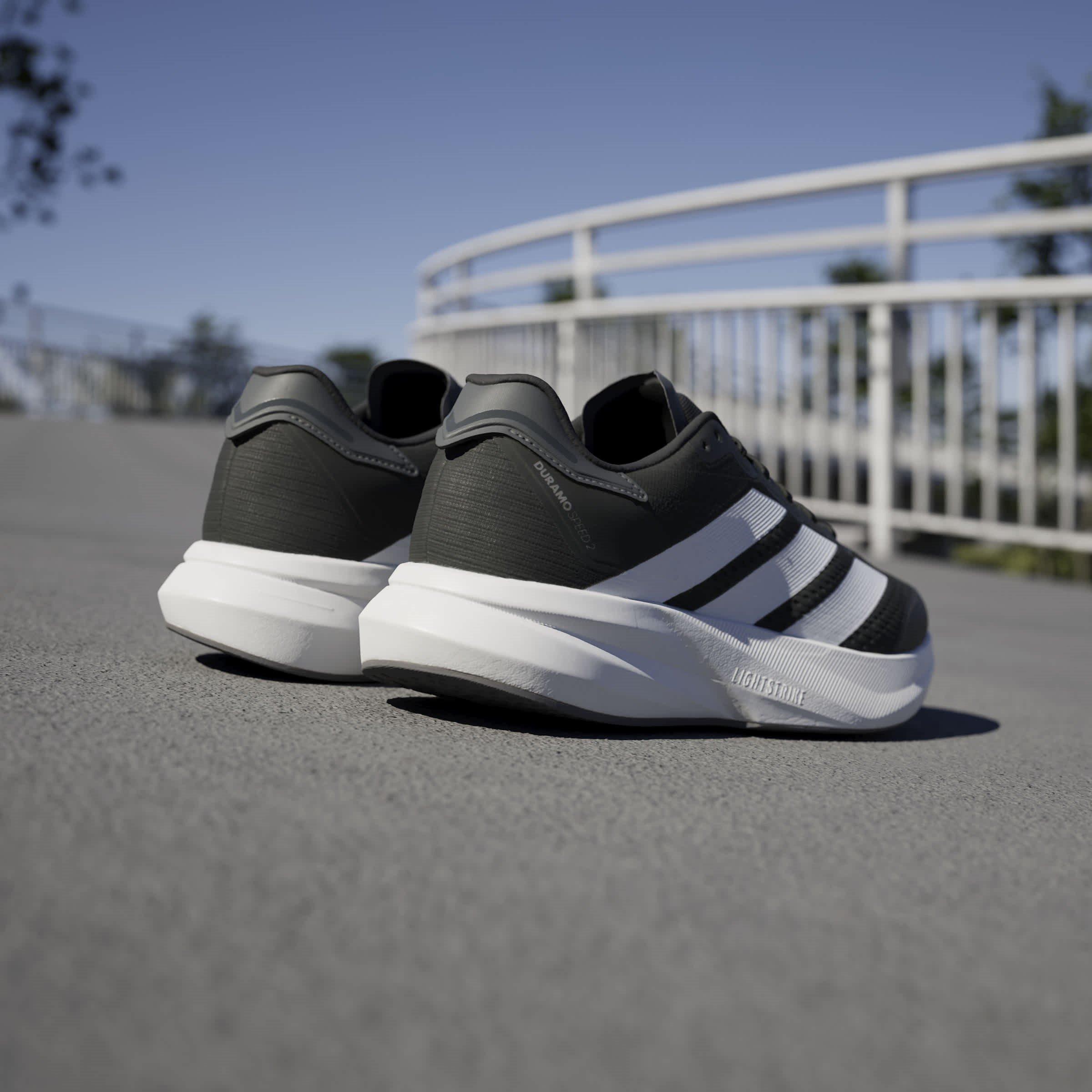 Blk/White/Grey - adidas - Duramo Speed 2 Mens Running Shoes - 13