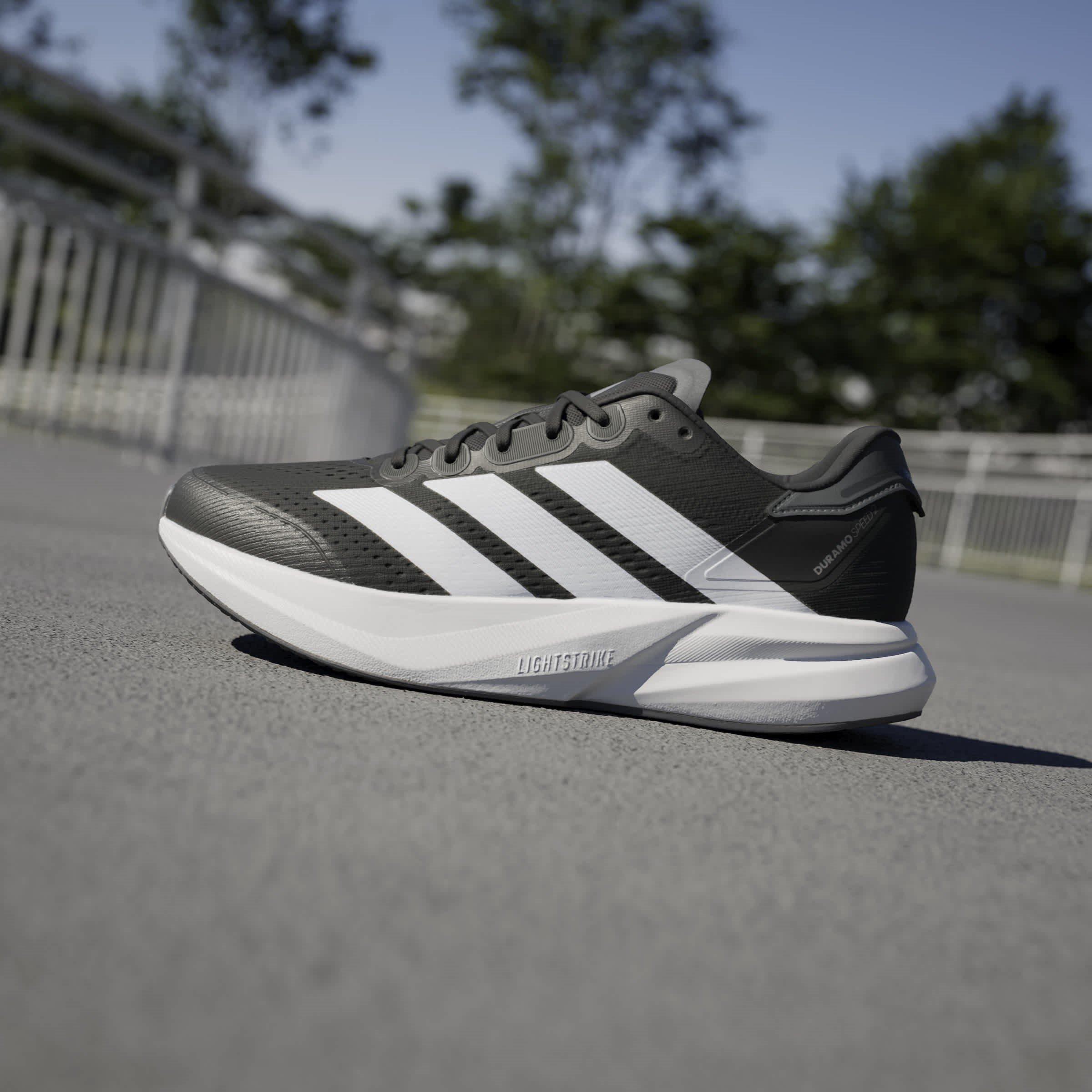 Blk/White/Grey - adidas - Duramo Speed 2 Mens Running Shoes - 14