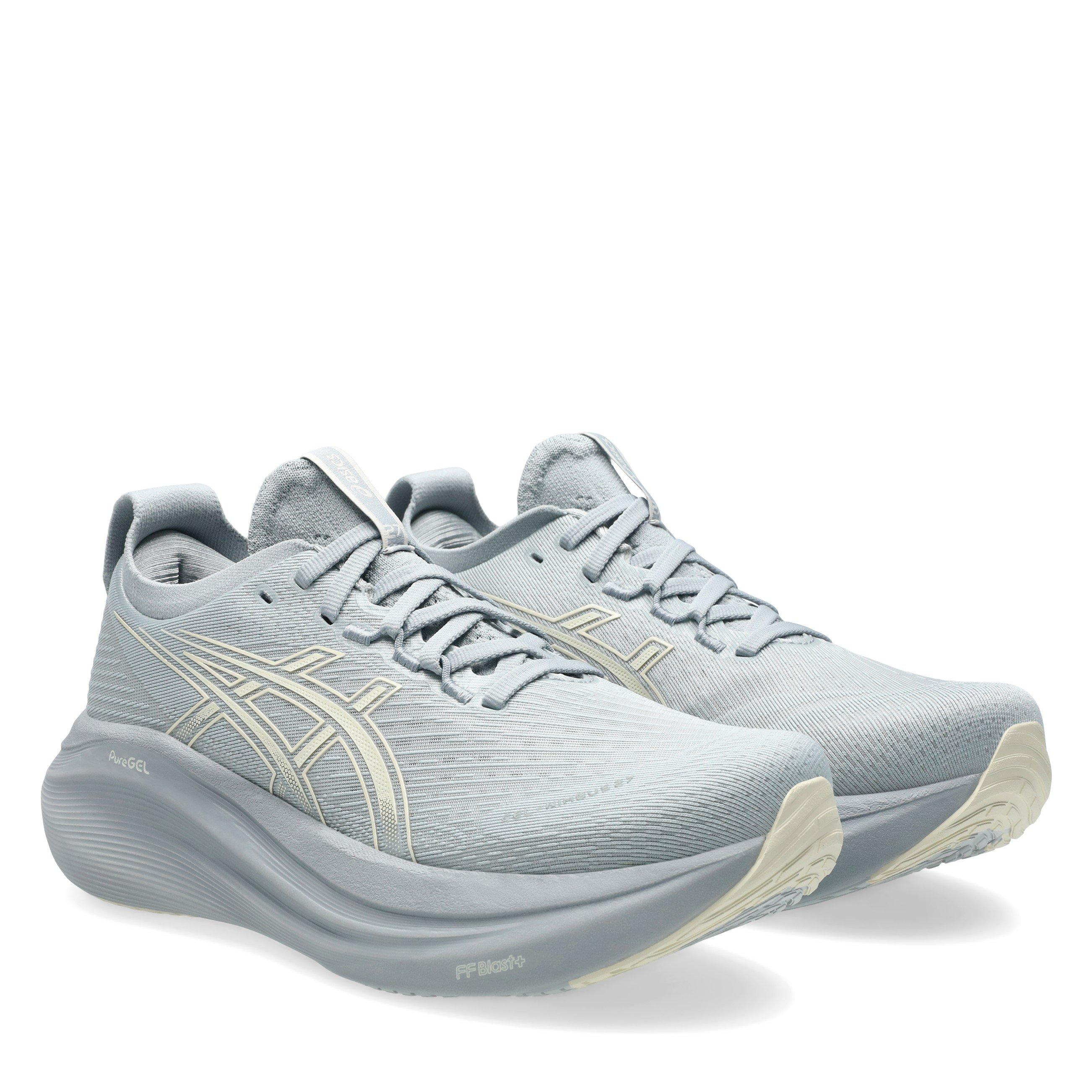 PIED GREY/CREAM - Asics - GEL-Nimbus 27 Womens  Running Shoes - 4