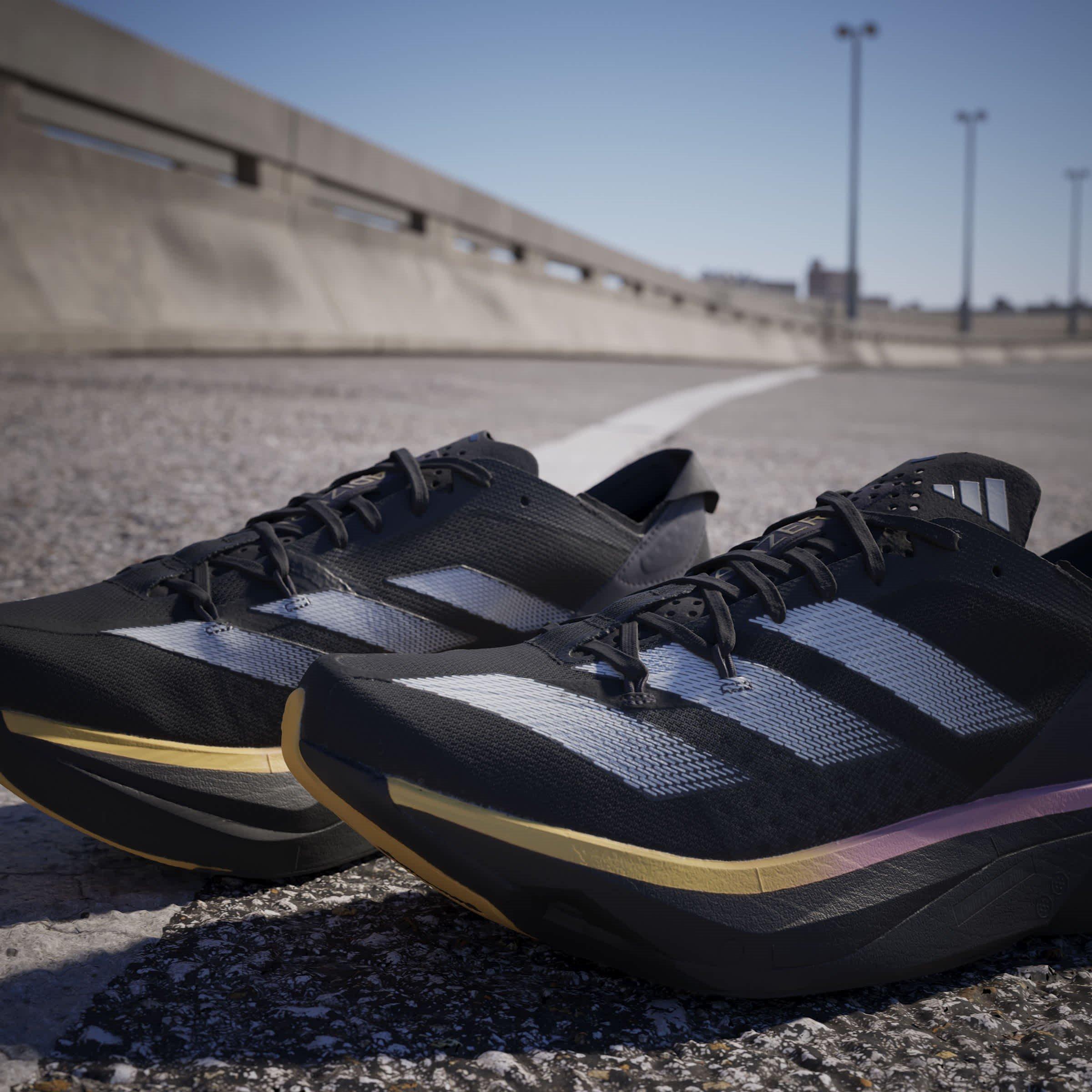 Black/Met/Spark - adidas - Adizero Adios Pro 3 M Road Running Shoes Unisex Kids - 16